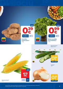 MAXIMA leidinys galioja nuo 2026.08.25 | Puslapis: 5 | Prekių: Agurkas, Salotos, Svogūnai, Bulvės