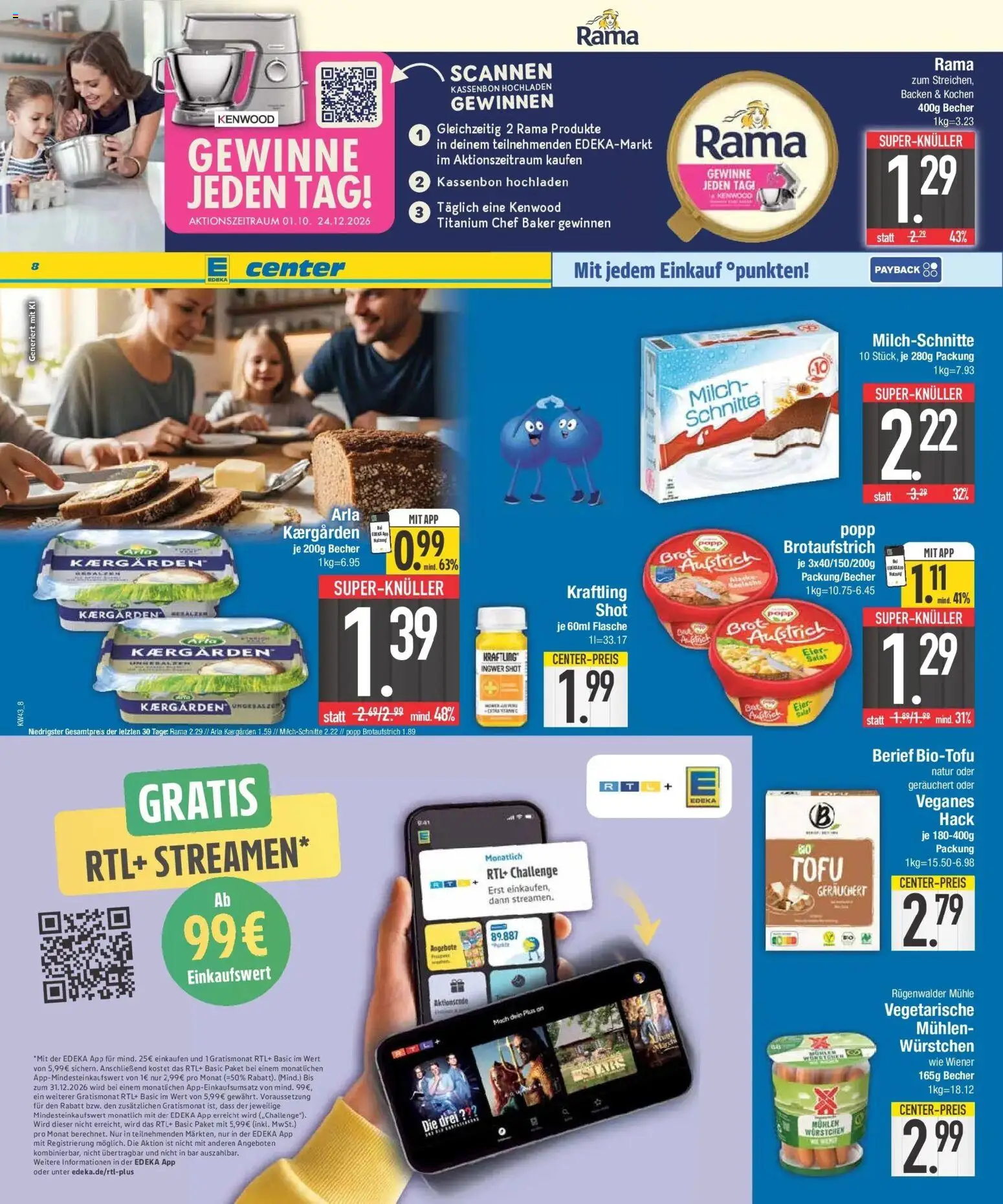 E center Prospekt Rosenheim (ab 19.10.2026) zum Blättern | Seite: 8 | Produkte: Mühle, Rama, Milch, Salat