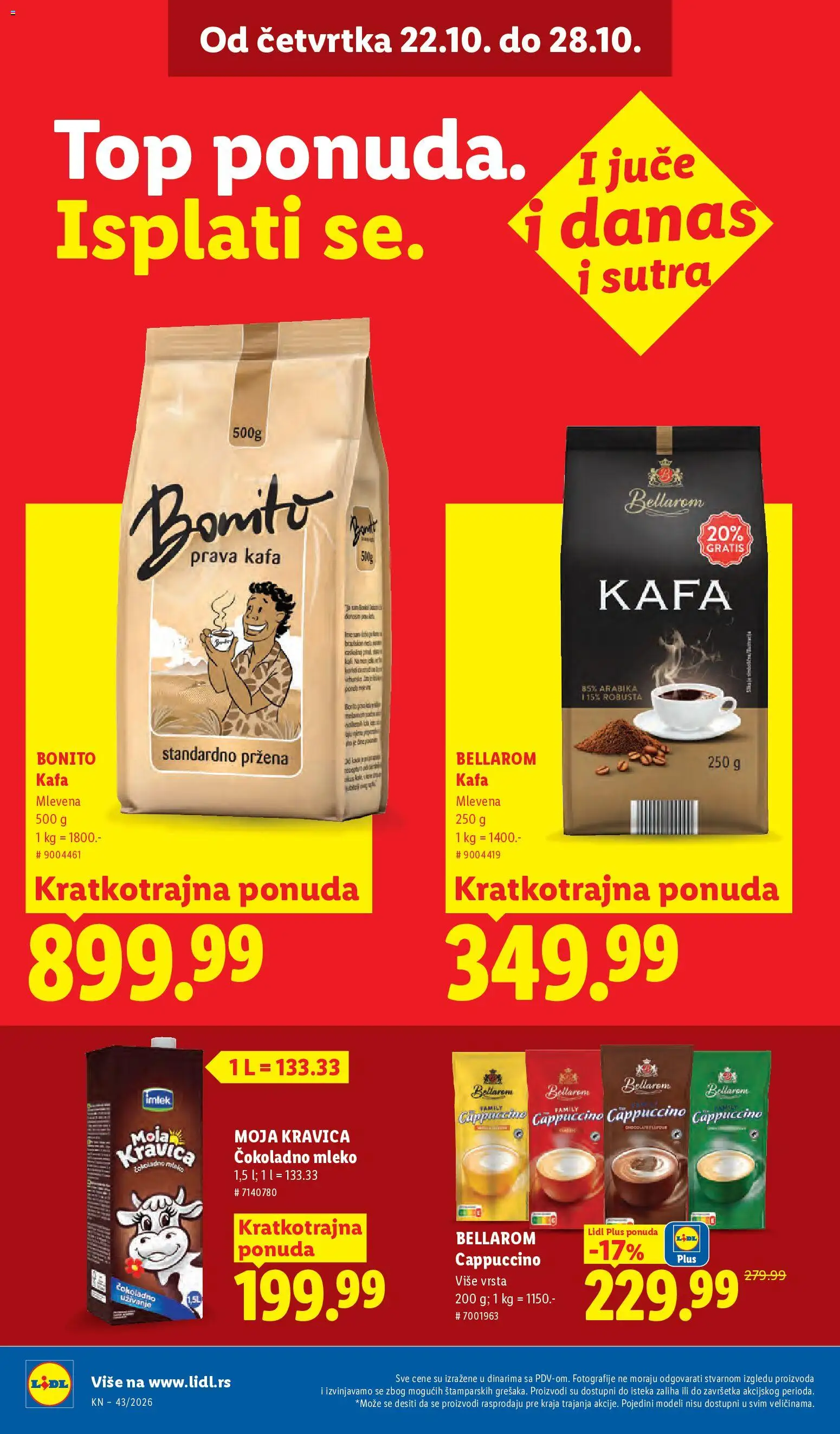Lidl katalog - važi od 22.10.2026 | Strana: 32 | Proizvode: Čokoladno mleko, Moja kravica, Mleko, Kafa