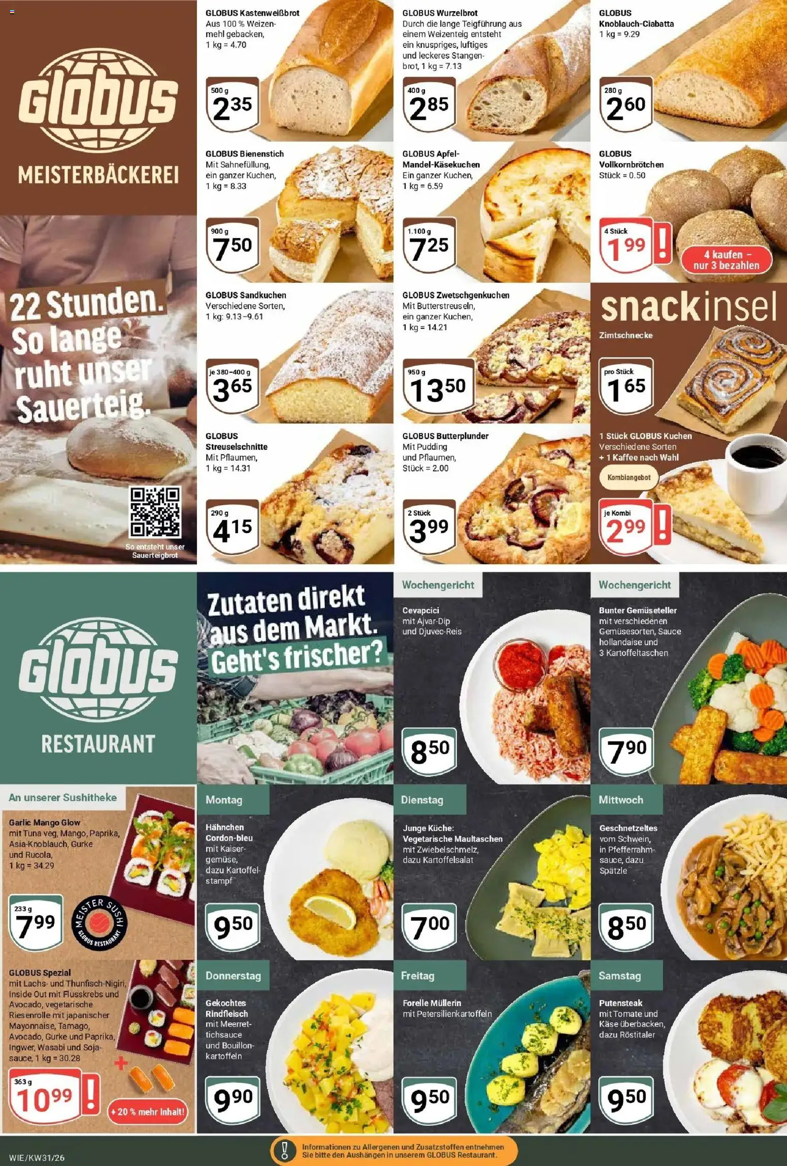 Globus Prospekt Waghäusel – gültig ab 20.07.2026 | Seite: 11 | Produkte: Käse, Kaffee, Lachs, Kuchen