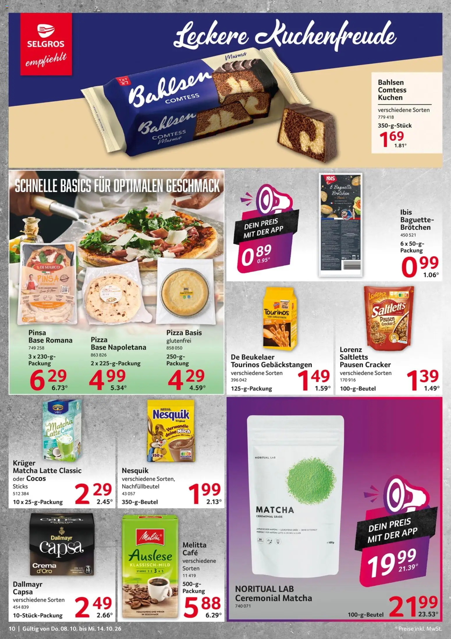 Selgros Prospekt – gültig ab 08.10.2026 | Seite: 10 | Produkte: Nesquik, Milch, Dallmayr, Kuchen