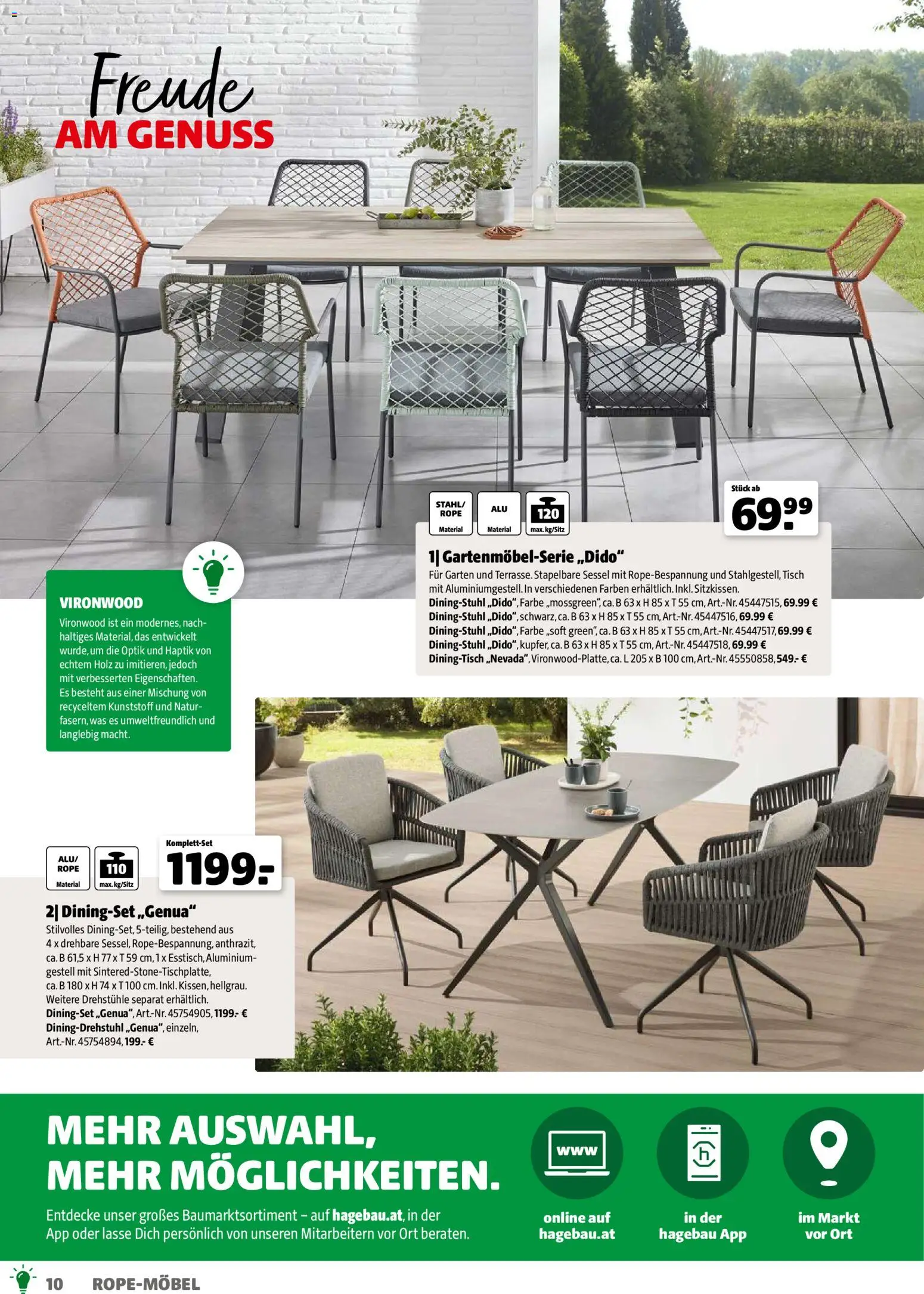Hagebau Gartenjahr gültig ab 13.03.2026 | Seite: 10 | Produkte: Sessel, Tisch