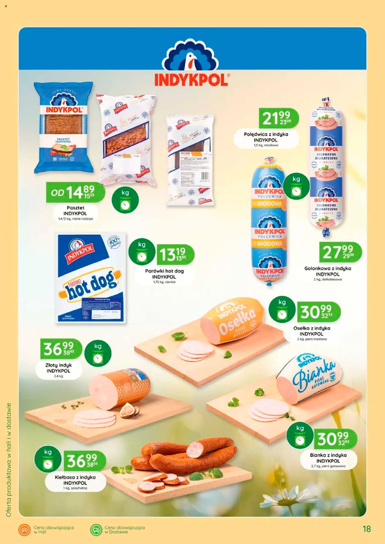 Eurocash gazetka - Katalog Wędlin od 06.08.2026 | Strona: 18 | Produkty: Kiełbasa, Indyk, Polędwica z indyka, Hot dog