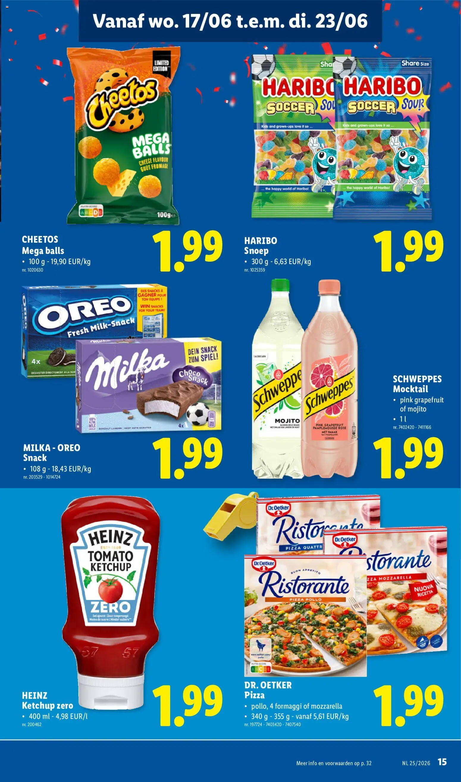 {H1} | Pagina: 15 | Producten: Oreo, Cheetos, Snacks, Snoep