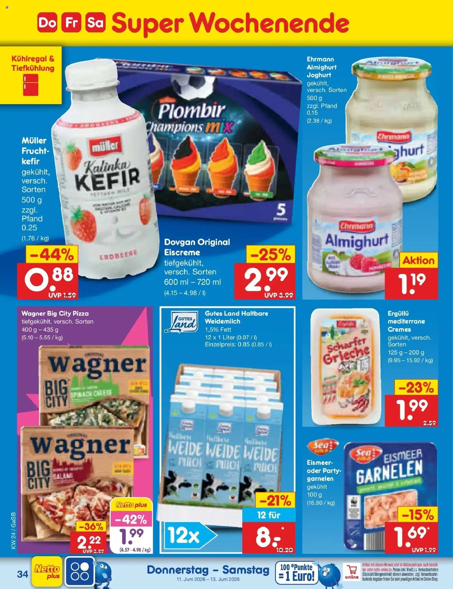 Netto Marken-Discount Prospekt Bremen-Lesum – gültig ab 08.06.2026 | Seite: 52 | Produkte: Kefir, Joghurt, Garnelen, Eiscreme