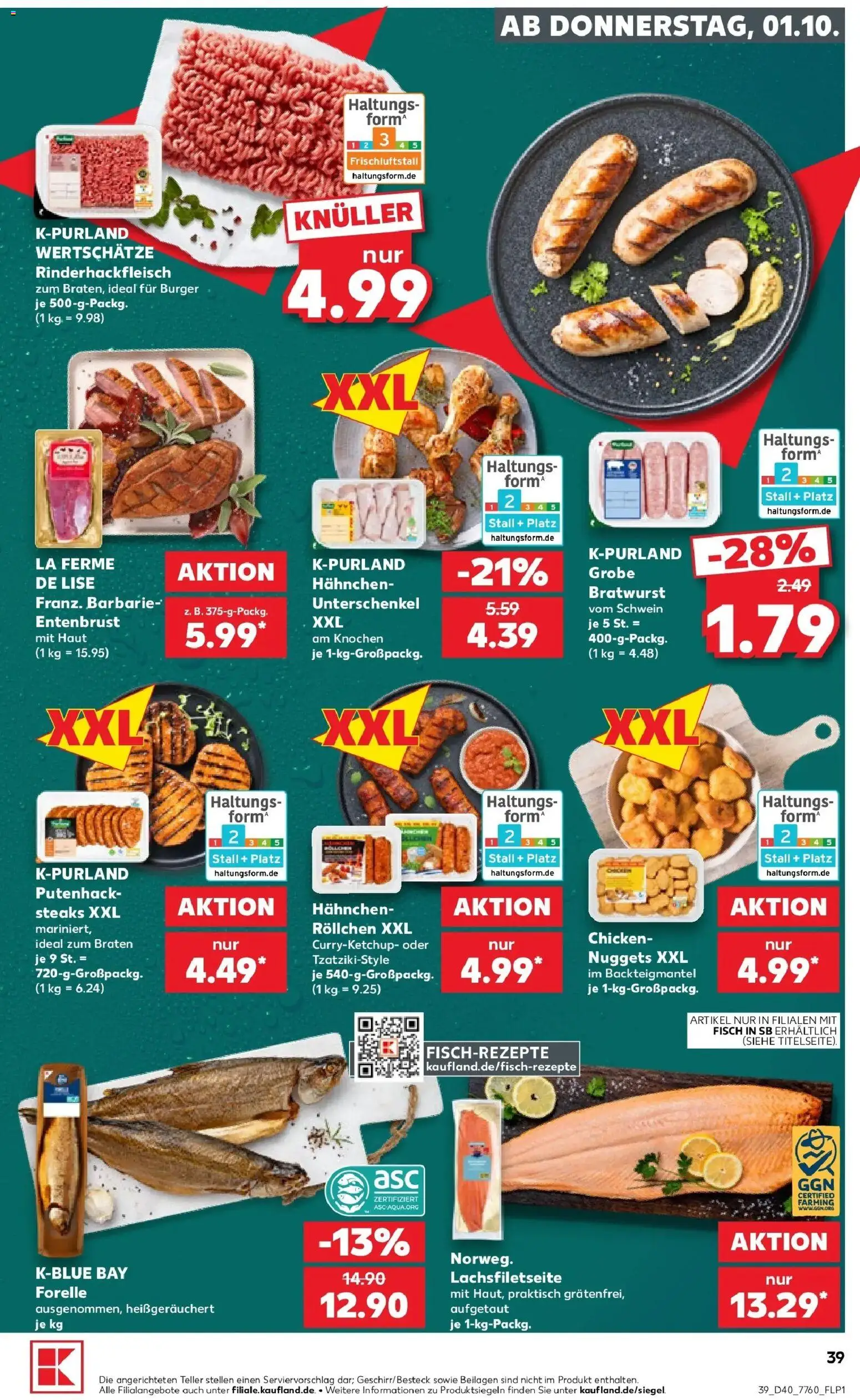 Prospekt Kaufland ab 28.09.2026 » Angebote Online zum Blättern | Seite: 49 | Produkte: Beilagen, Bratwurst, Burger, Fisch