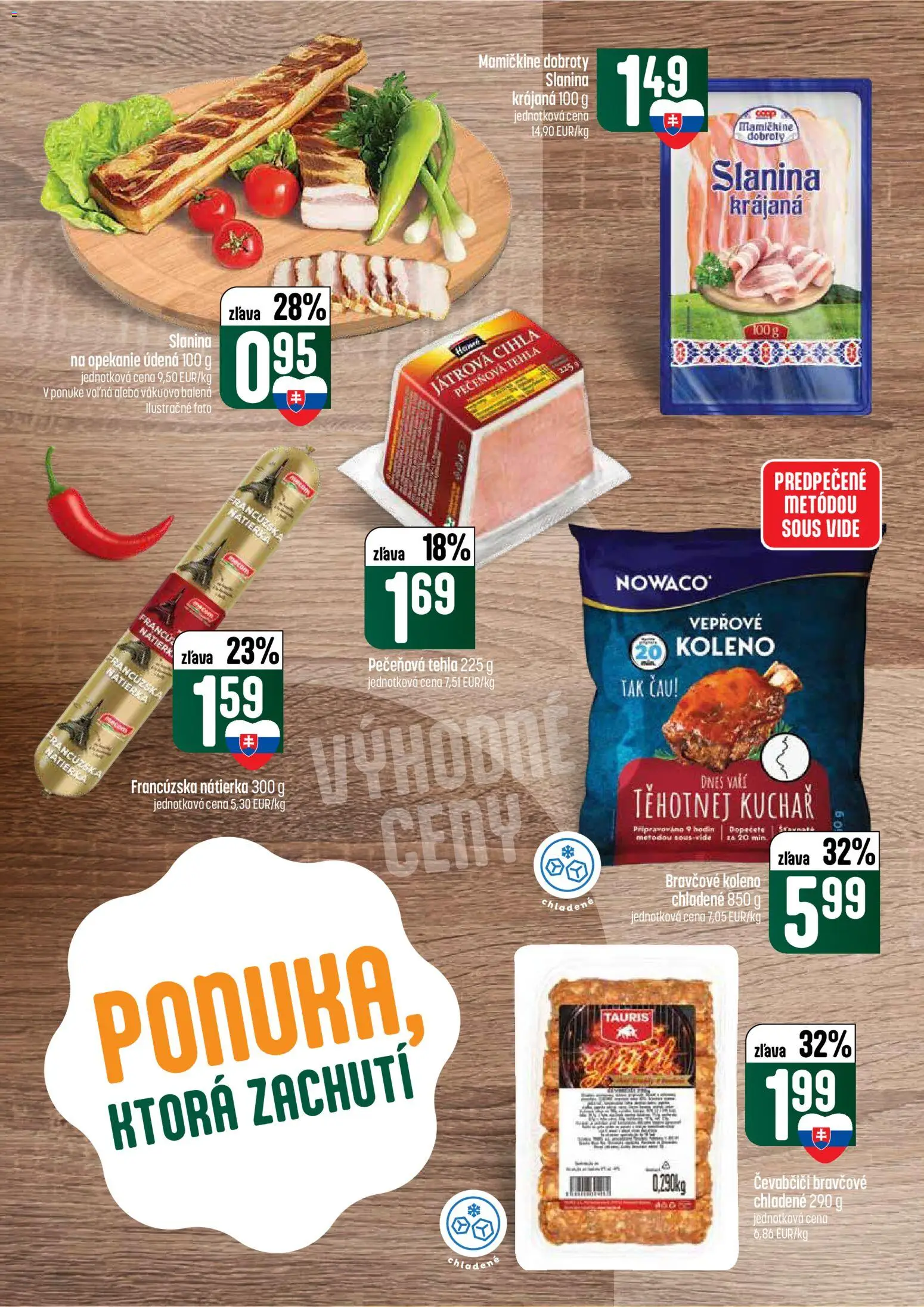 Nové COOP Jednota akcie – leták je platný od 02.07.2026 | Strana: 12 | Produkty: Slanina, Bravčové koleno