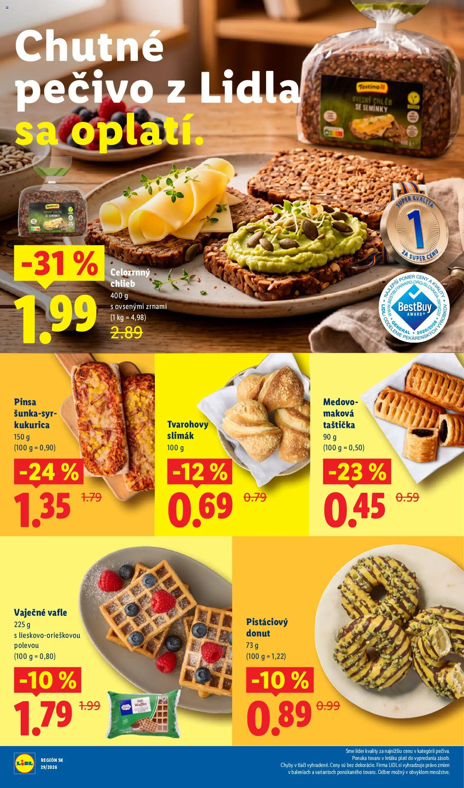 Nové Lidl akcie – leták je platný od 27.07.2026 | Strana: 18 | Produkty: Chlieb, Pizza, Donut, Kukurica
