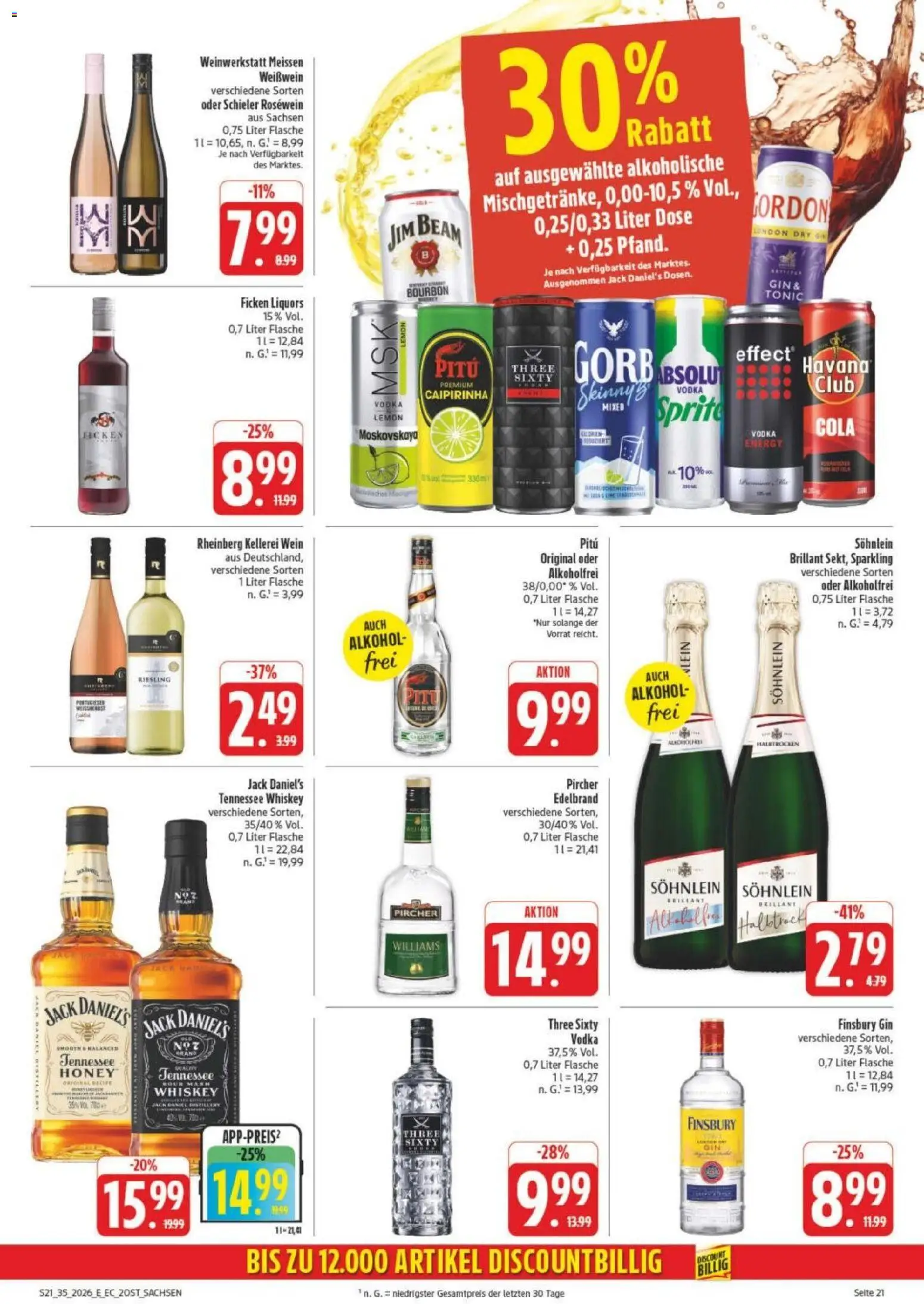 Edeka Prospekt Leipzig – gültig ab 23.08.2026 | Seite: 29 | Produkte: Jim beam, Rosewein, Jack Daniel's, Wein
