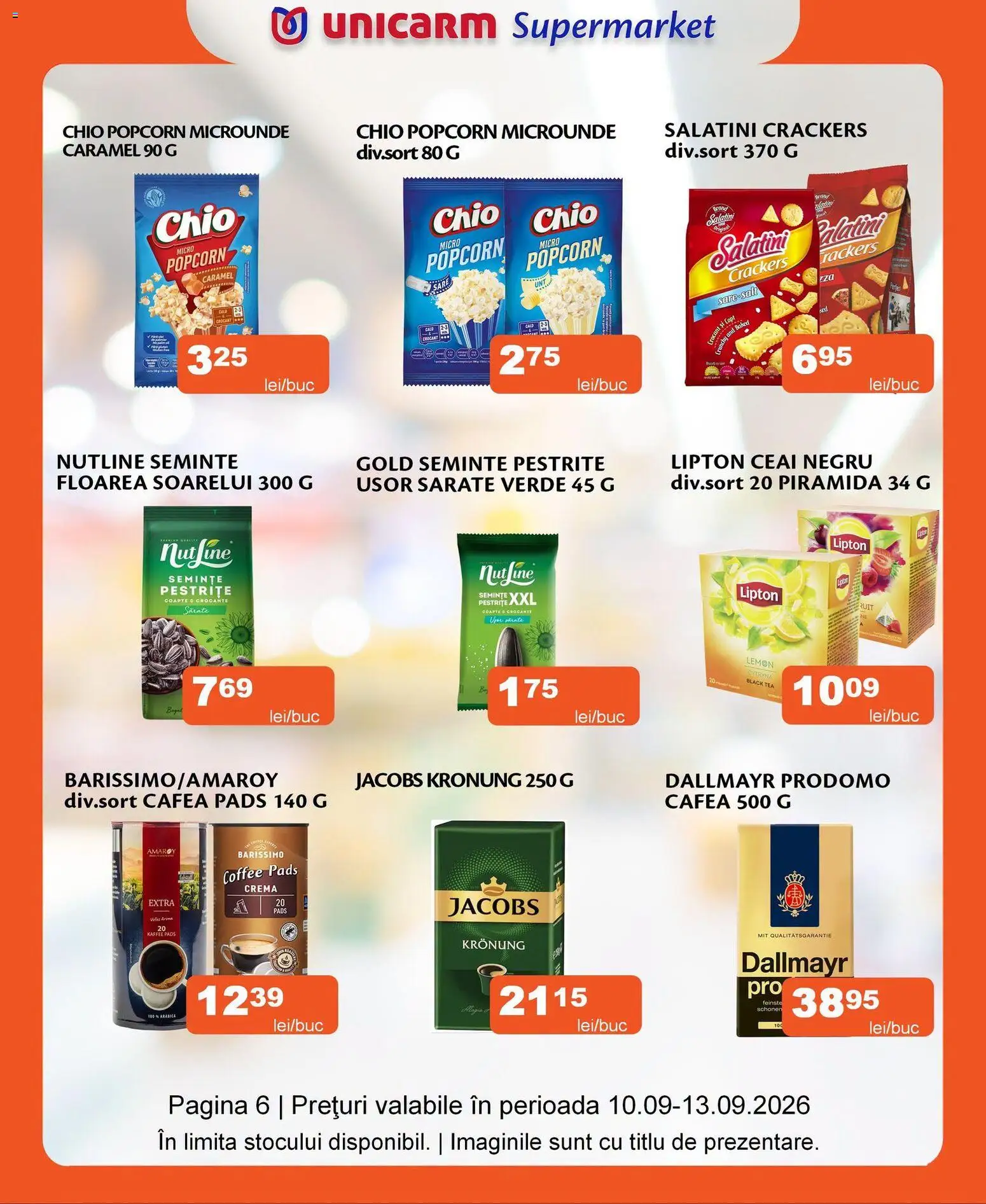 Noul catalog Unicarm – valabil de la 10.09.2026 | Pagină: 6 | Produse: Jacobs, Ceai, Sare, Black