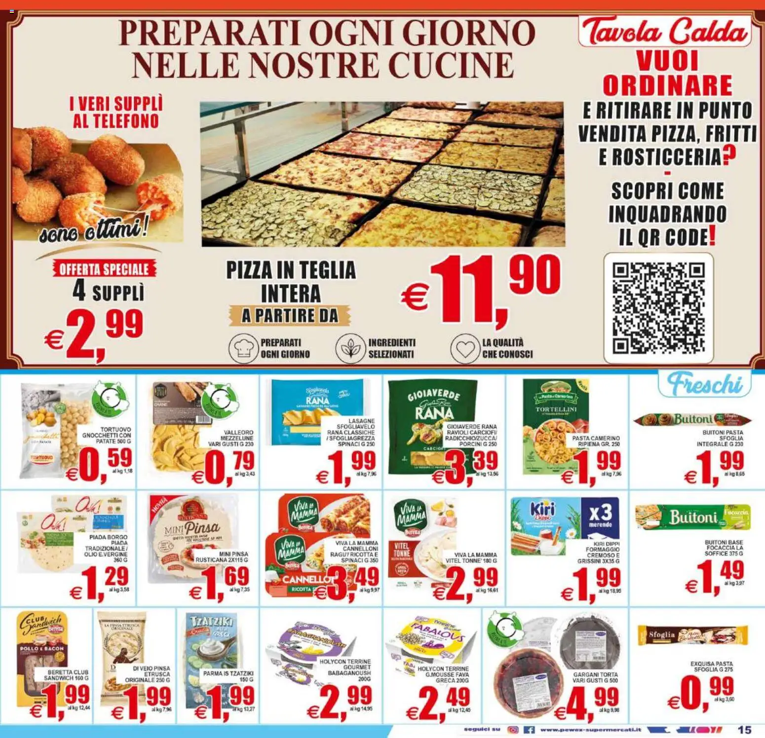 Volantino Pewex del 12/08/2026 | Pagina: 15 | Prodotti: Patate, Pasta, Bacon, Grissini