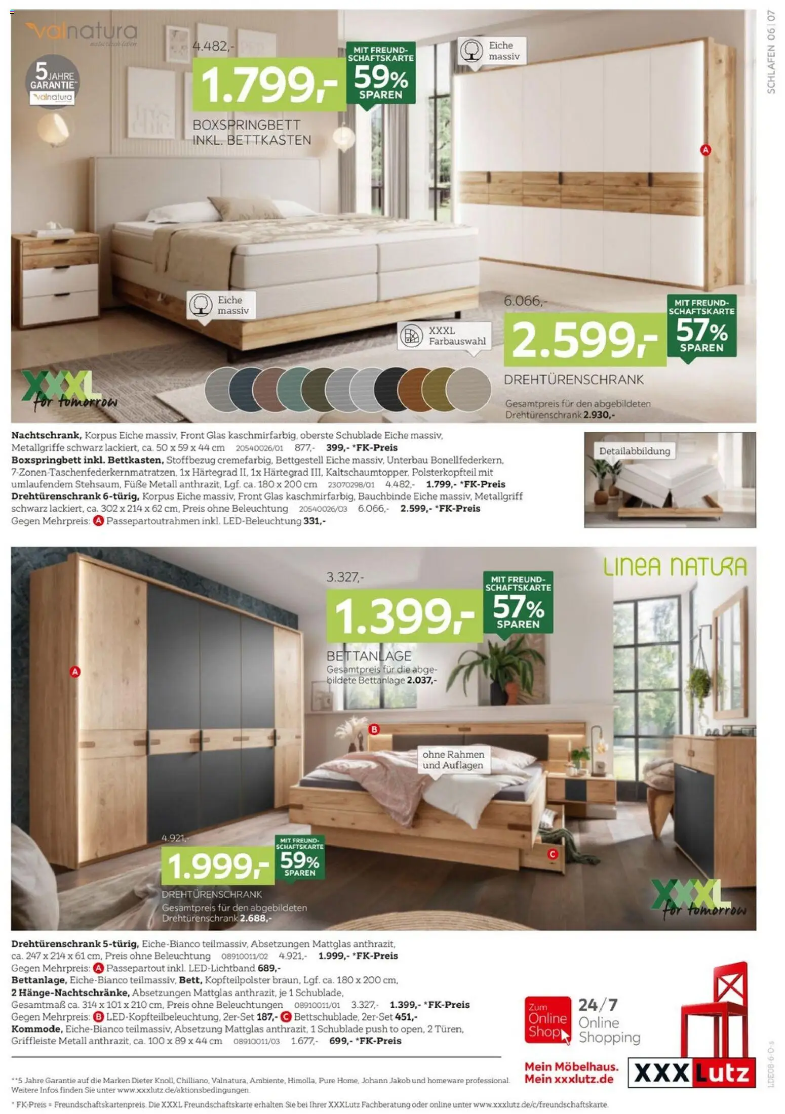 XXXLutz Schlafen Spezial – gültig ab 25.07.2026 | Seite: 7 | Produkte: Drehtürenschrank, Boxspringbett
