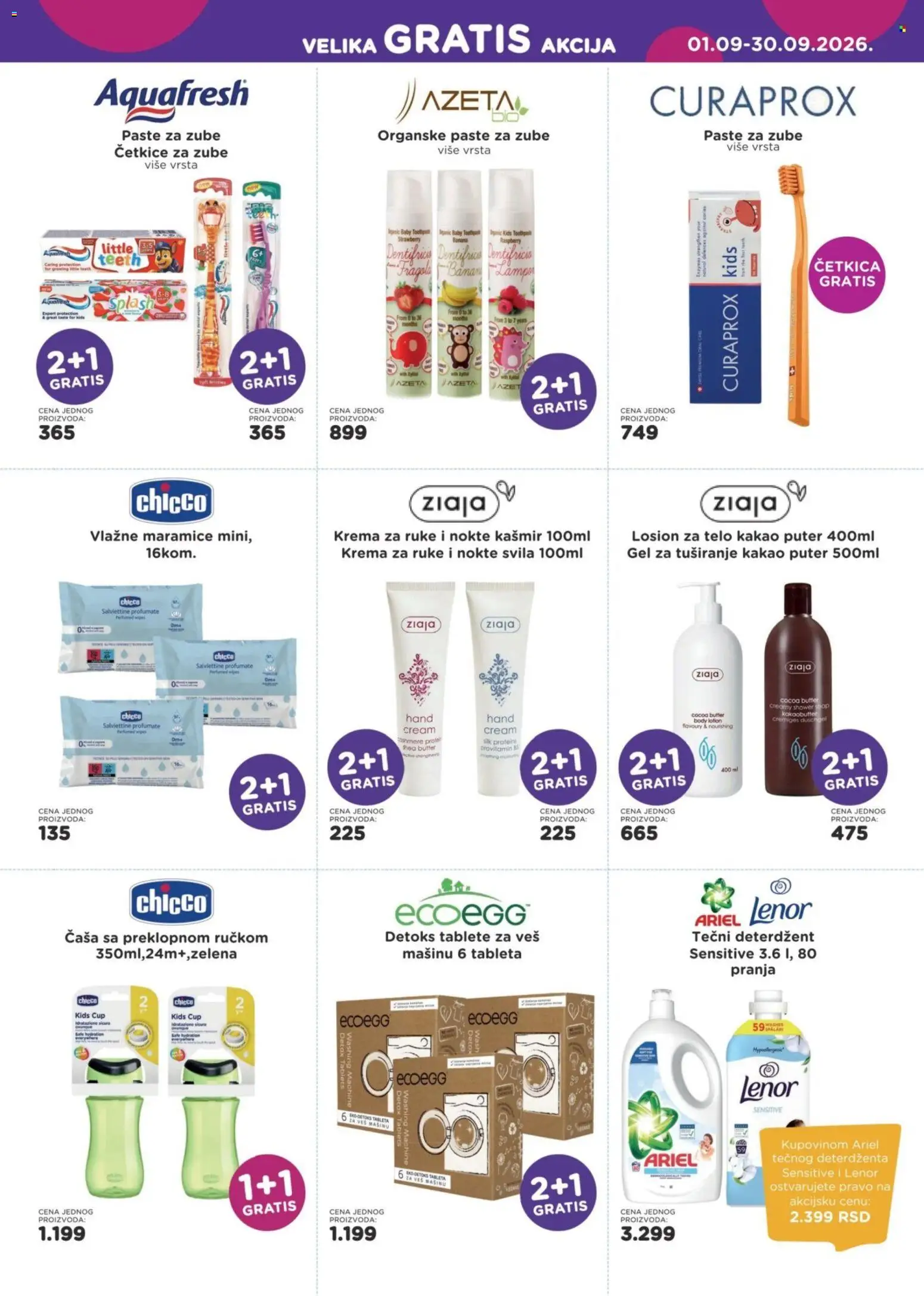Aksa katalog - važi od 01.09.2026 | Strana: 3 | Proizvode: Deterdžent, Maramice, Lampa, Puter