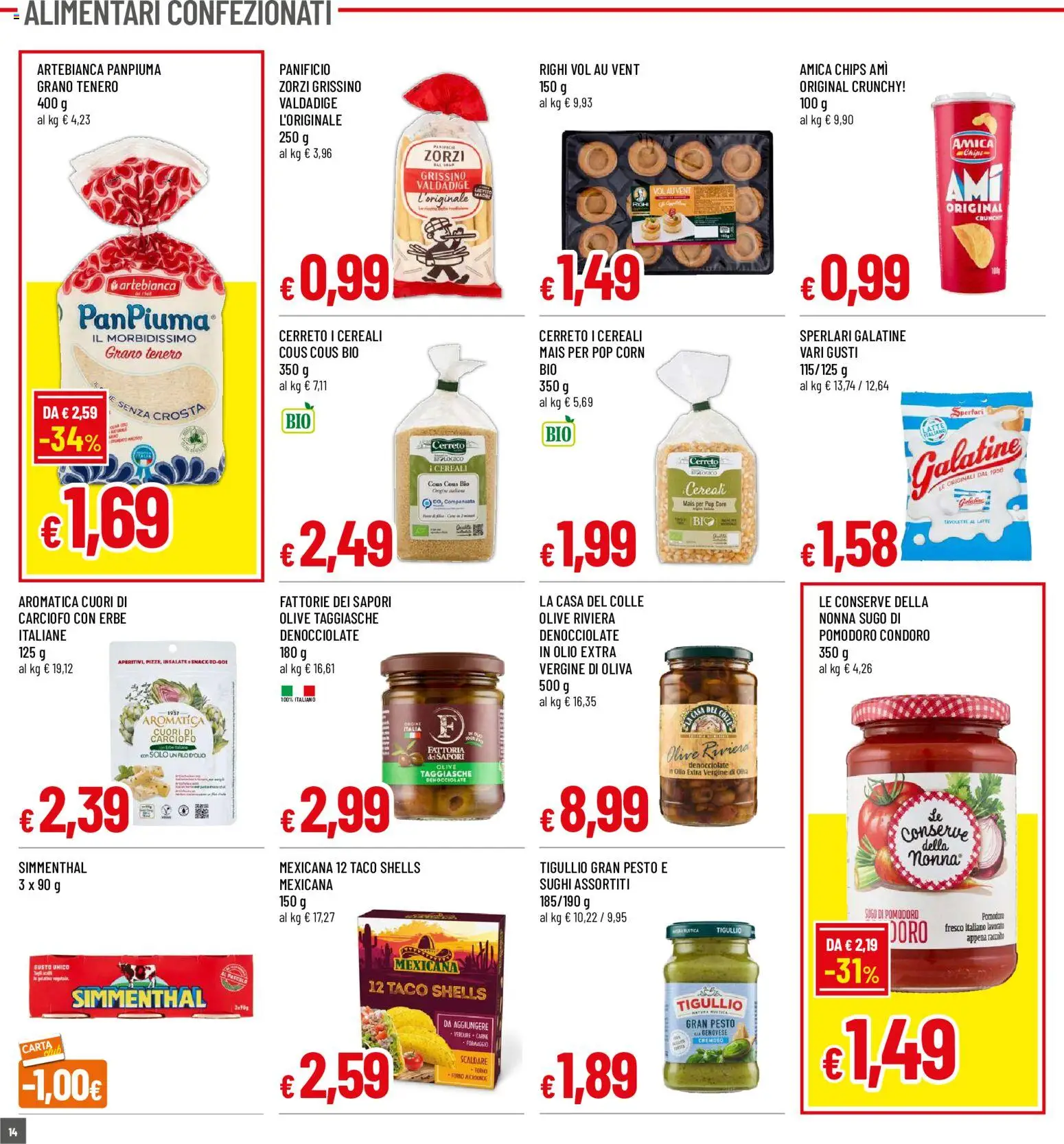 Volantino Famila del 30/07/2026 | Pagina: 14 | Prodotti: Olio, Cous cous, Mais, Conserve
