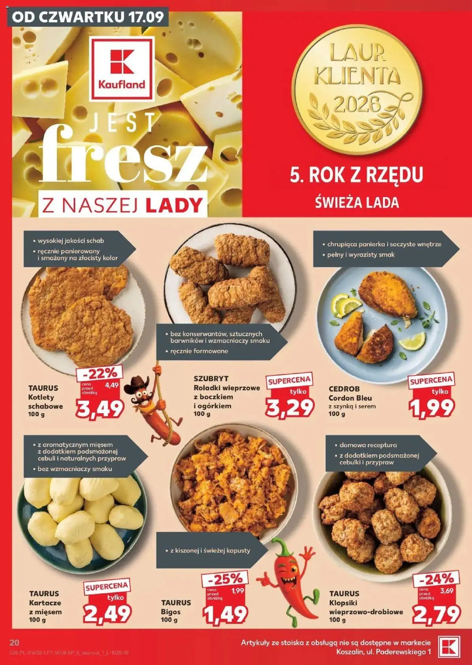 Kaufland gazetka od 17.09.2026 - od jutra PDF | Strona: 20 | Produkty: Serem, Schab, Szynka, Klopsiki