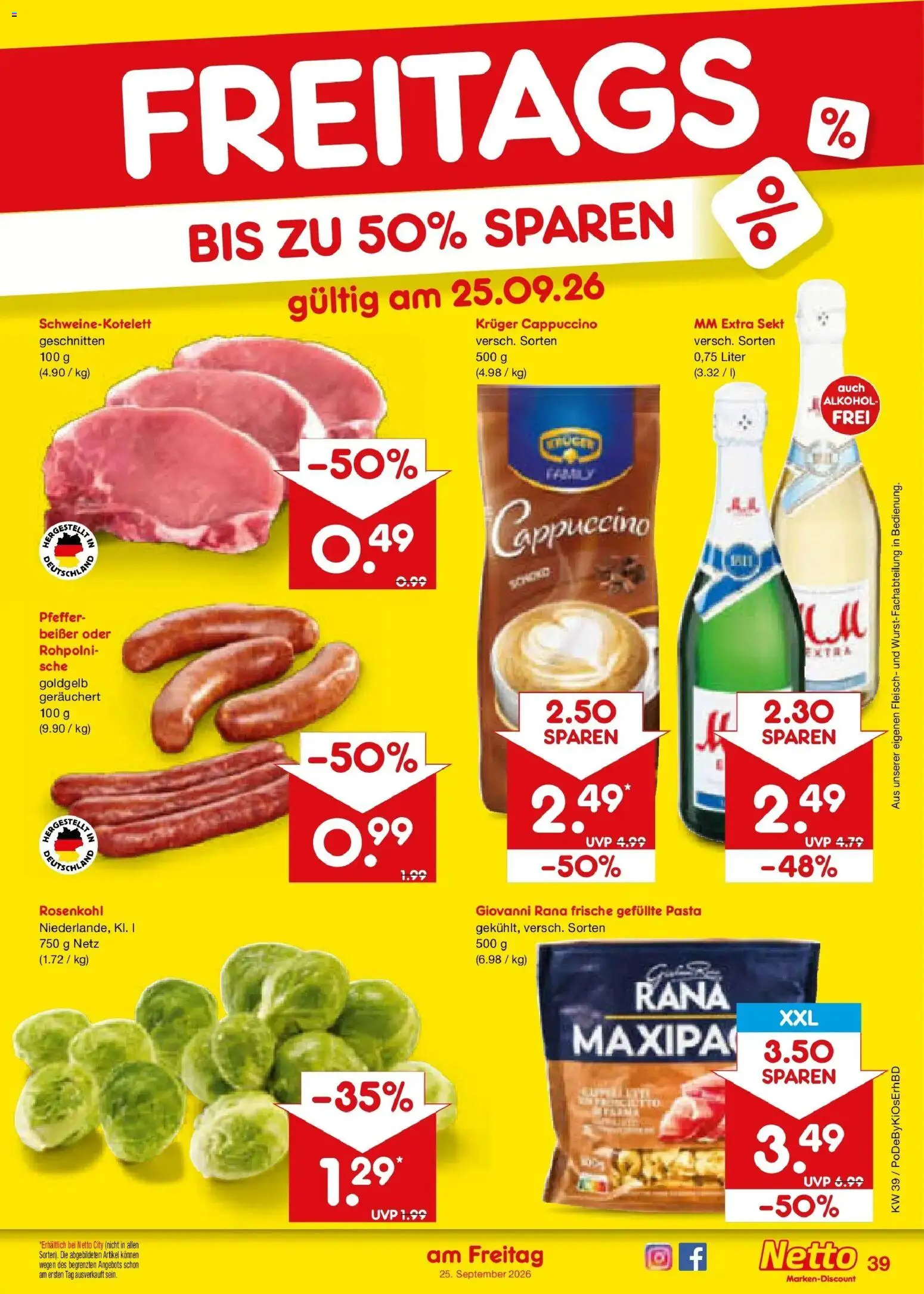 Netto Marken-Discount Prospekt Mistelbach – gültig ab 21.09.2026 | Seite: 55 | Produkte: Alkohol, Pfeffer, Kruger cappuccino, Fleisch