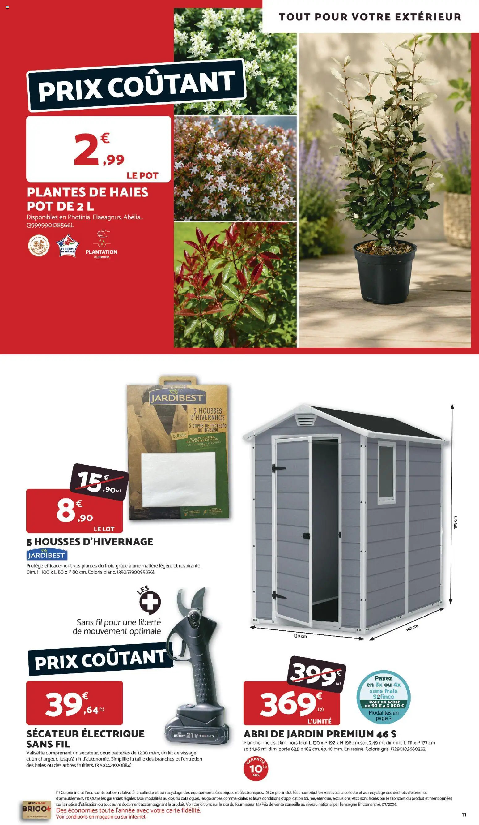 {H1} | Page: 11 | Produits: Fleurs, Porte, Sécateur, Abri de jardin