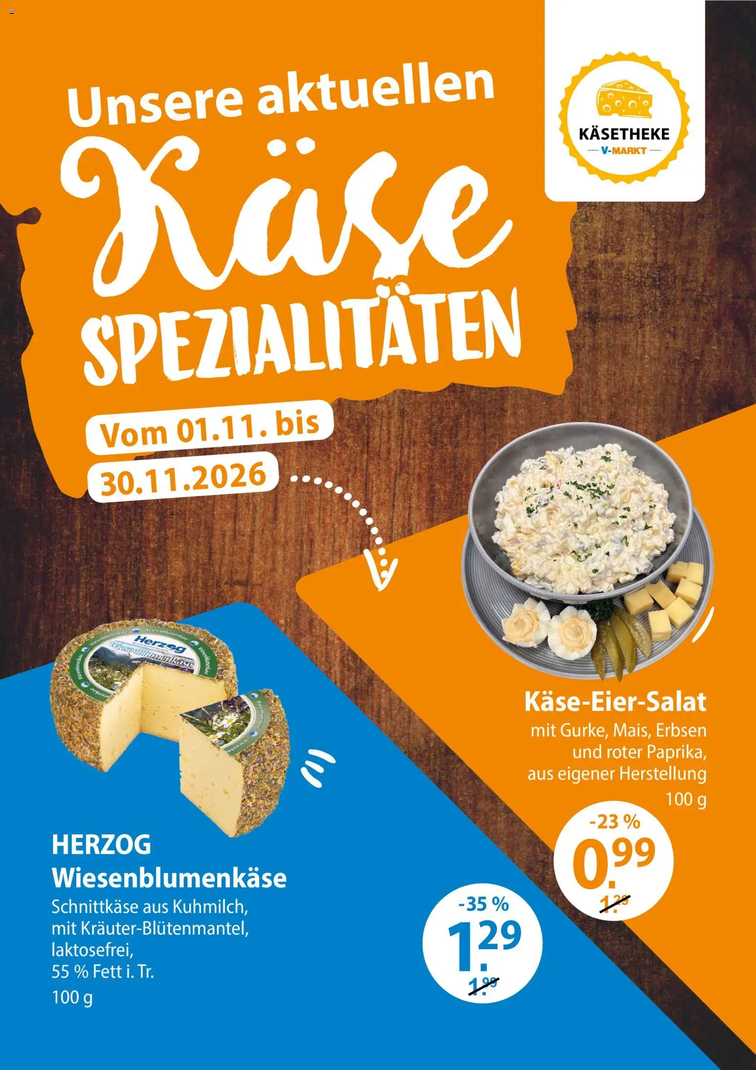 V-Markt Angebote – gültig ab 29.10.2026 | Seite: 28 | Produkte: Käse, Spezialitäten, Erbsen