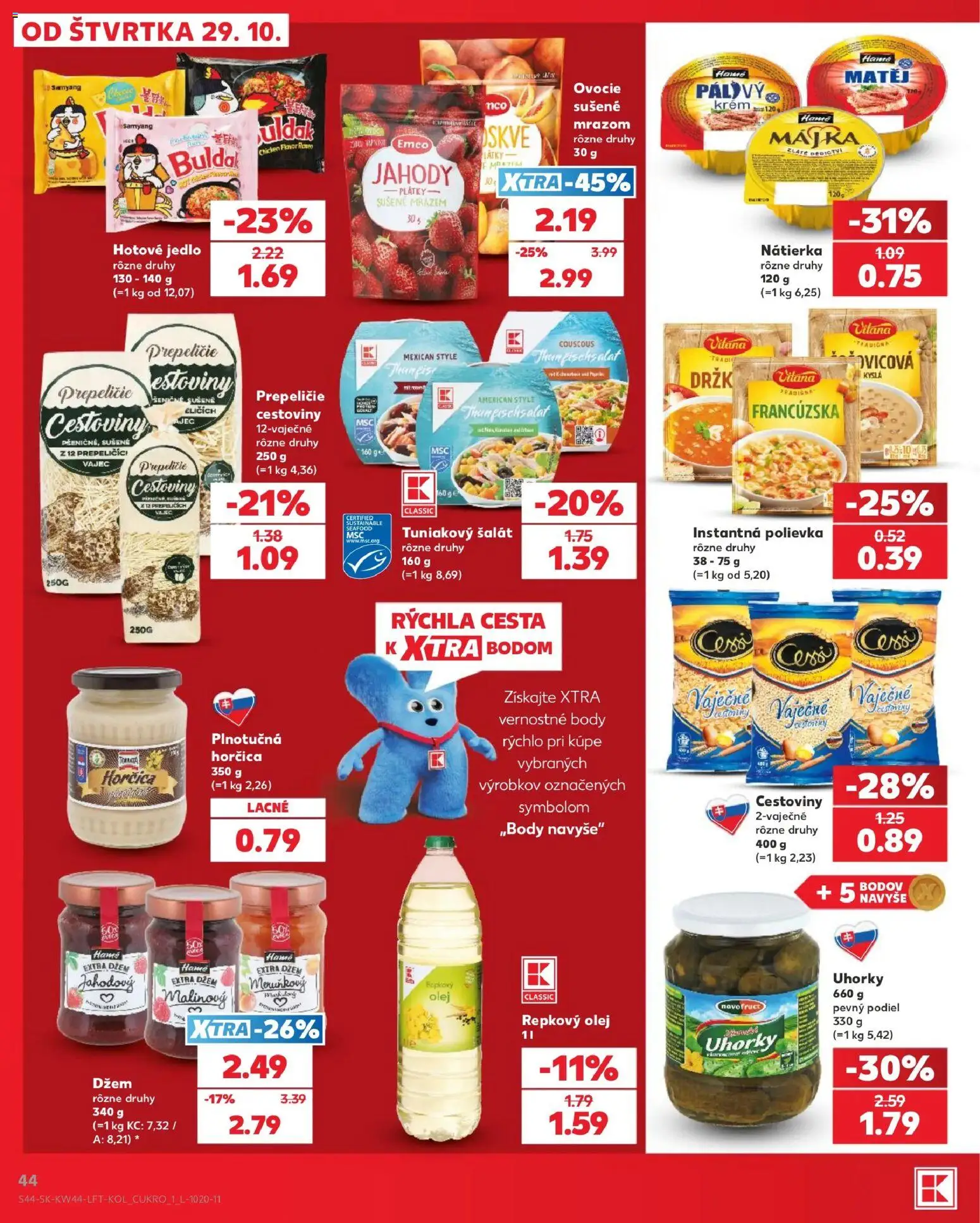 Nové Kaufland akcie – leták je platný od 29.10.2026 | Strana: 44 | Produkty: Olej, Repkový olej, Jahody, Šalát