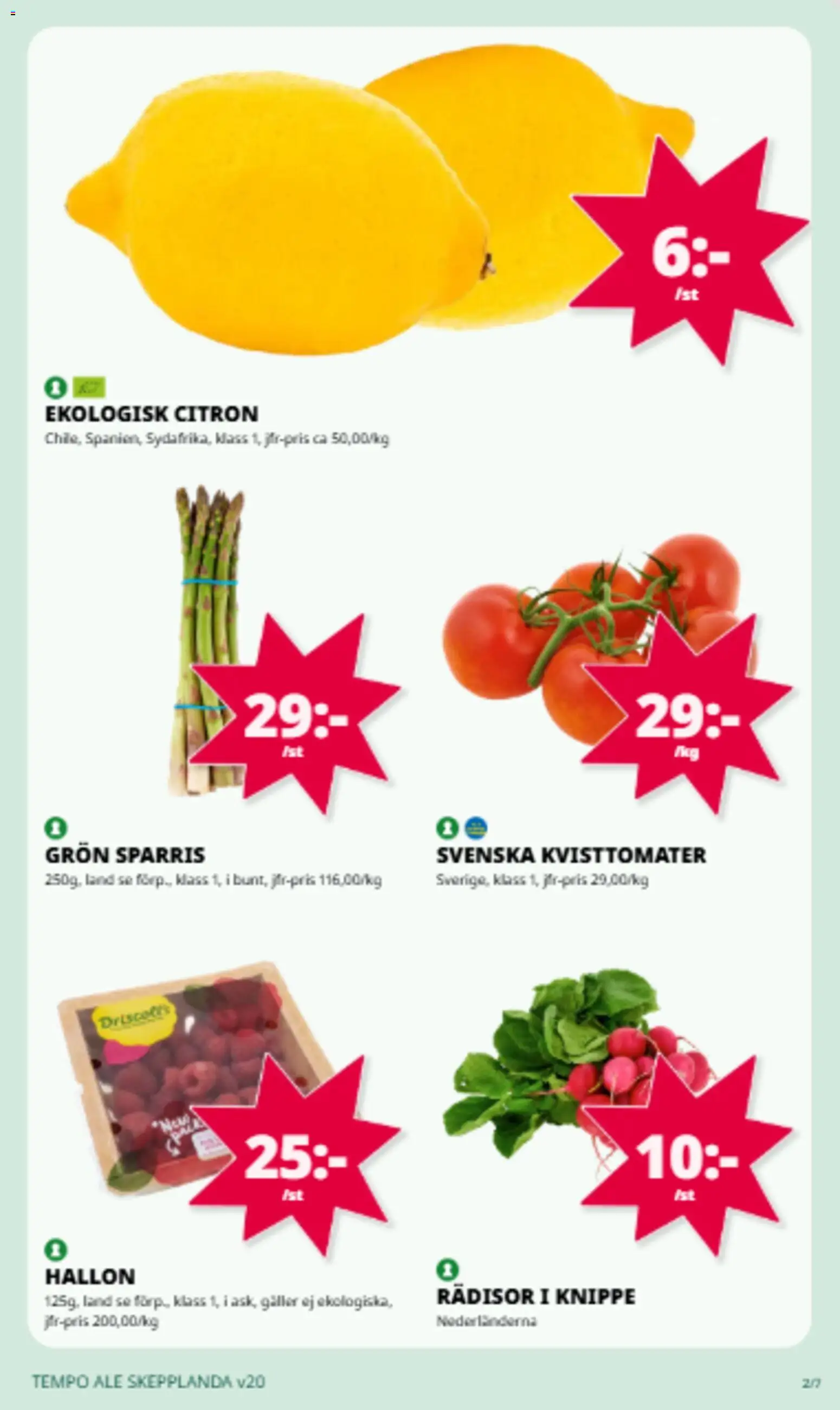 Tempo reklamblad aktuell från 11.05.2026 | Sida: 6 | Produkter: Galler, Sparris, Citron, Hallon