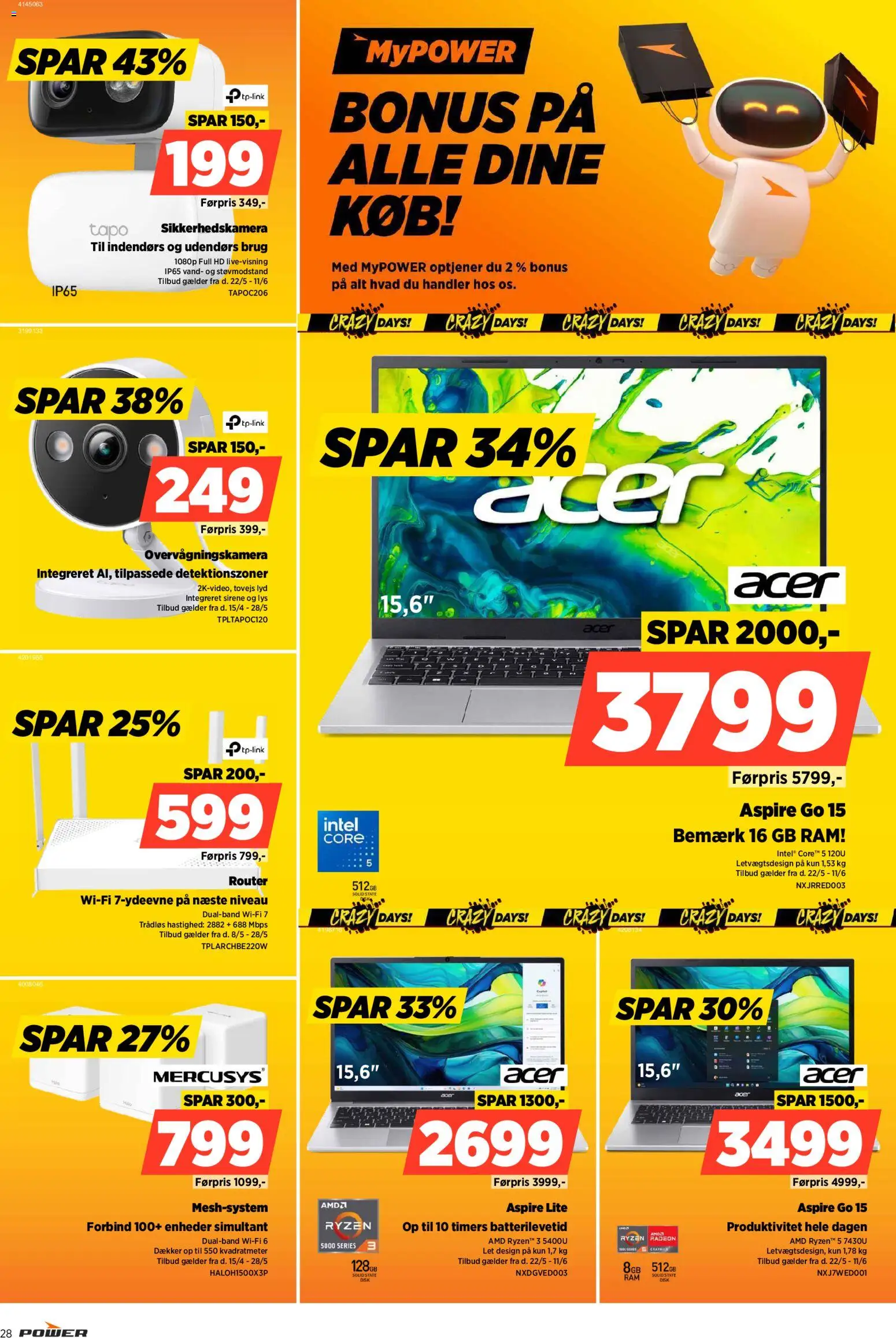 Power tilbudsavis – gyldig fra 22.05.2026 | Side: 28 | Produkter: RAM, Overvågningskamera, Lyd, Router