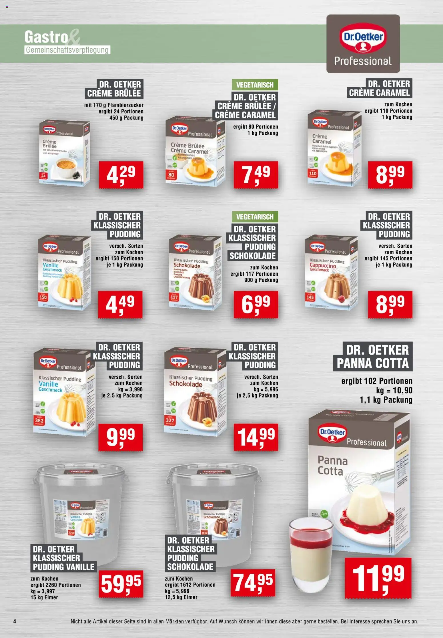 Handelshof Gastro & GV – gültig ab 01.11.2026 | Seite: 4 | Produkte: Schokolade, Pudding, Creme, Vanille