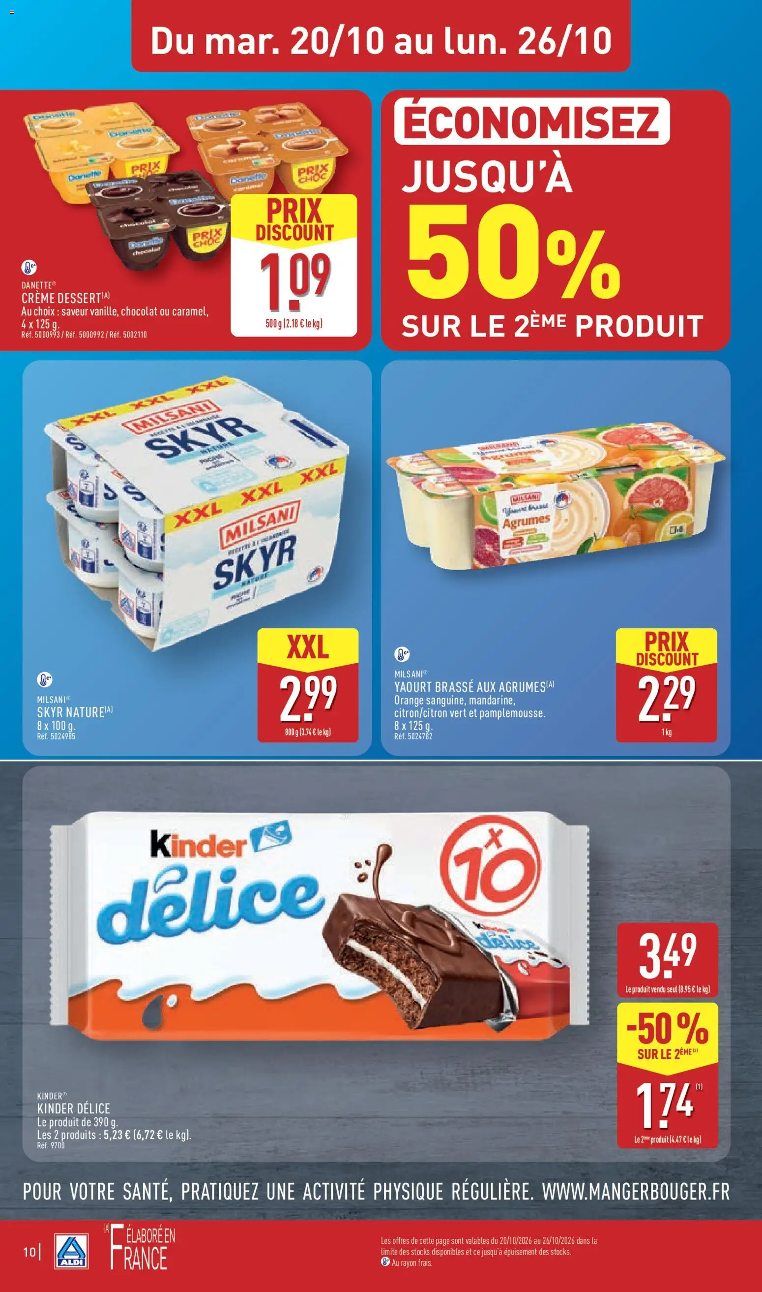 {H1} | Page: 12 | Produits: Crème dessert, Orange, Chocolat, Skyr