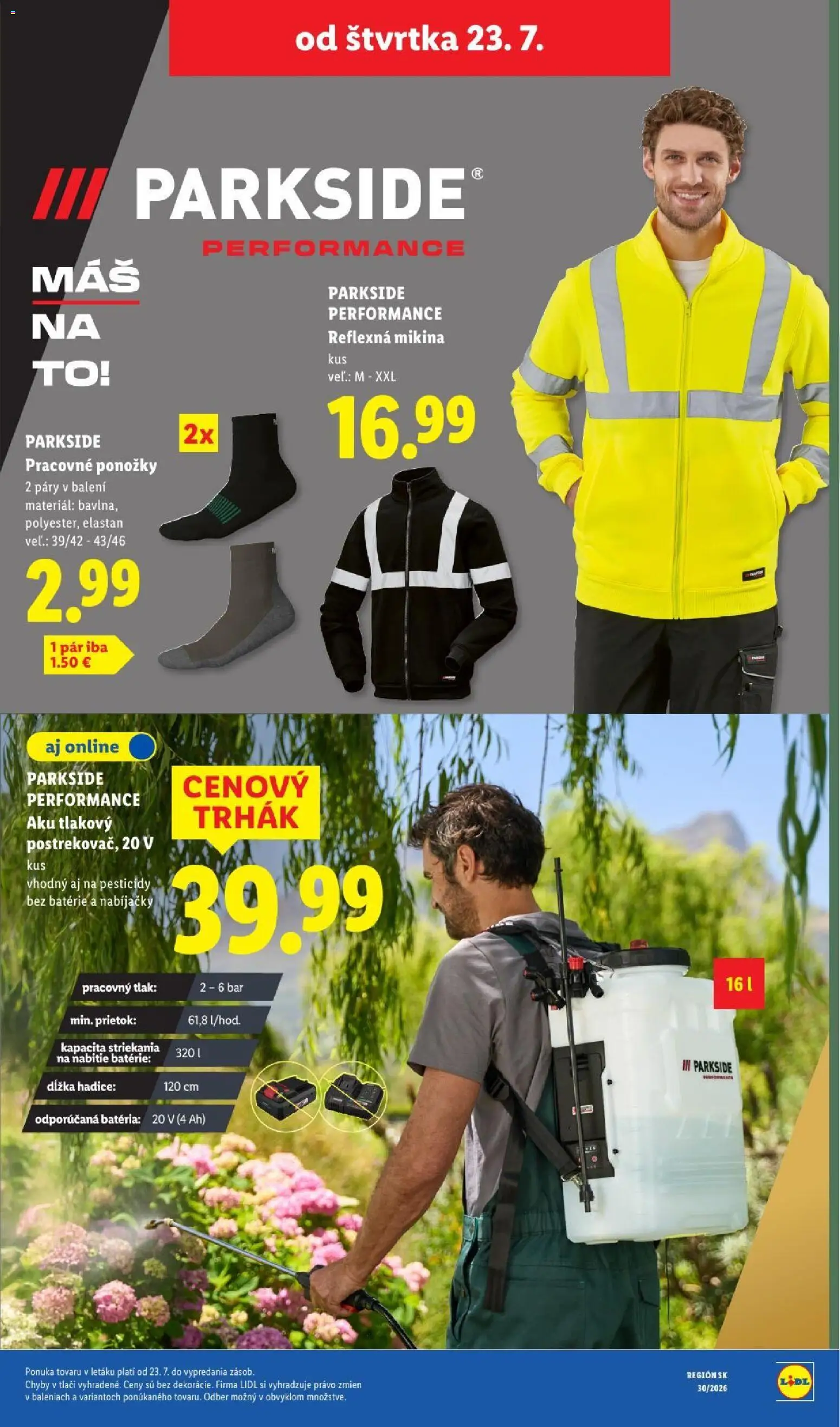 Nové Lidl akcie – leták je platný od 20.07.2026 | Strana: 95 | Produkty: Aku, Parkside, Batéria, Mikina