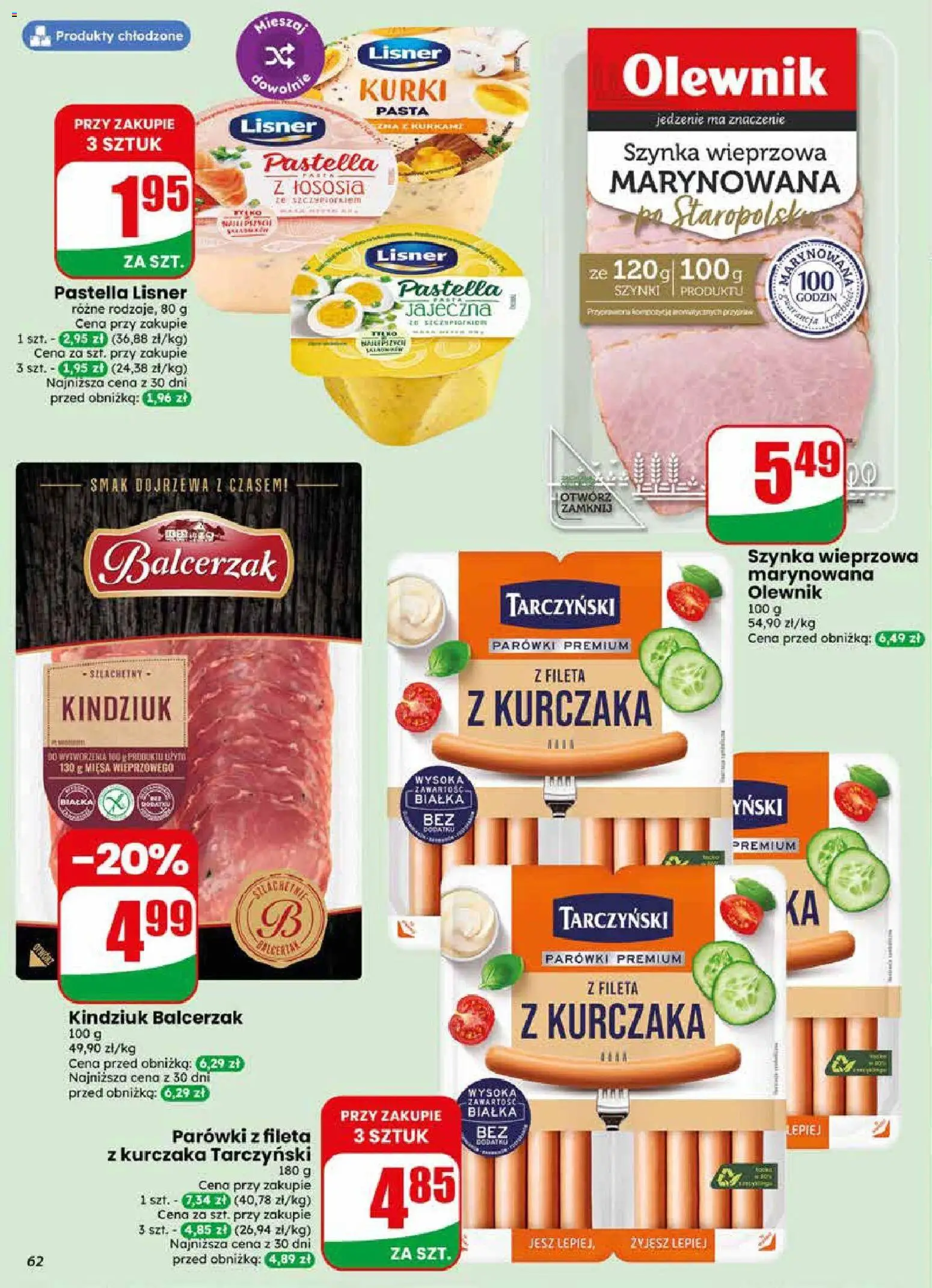 Dino gazetka od 20.05.2026 | Strona: 62 | Produkty: Szynka wieprzowa, Parówki, Szynka, Kindziuk