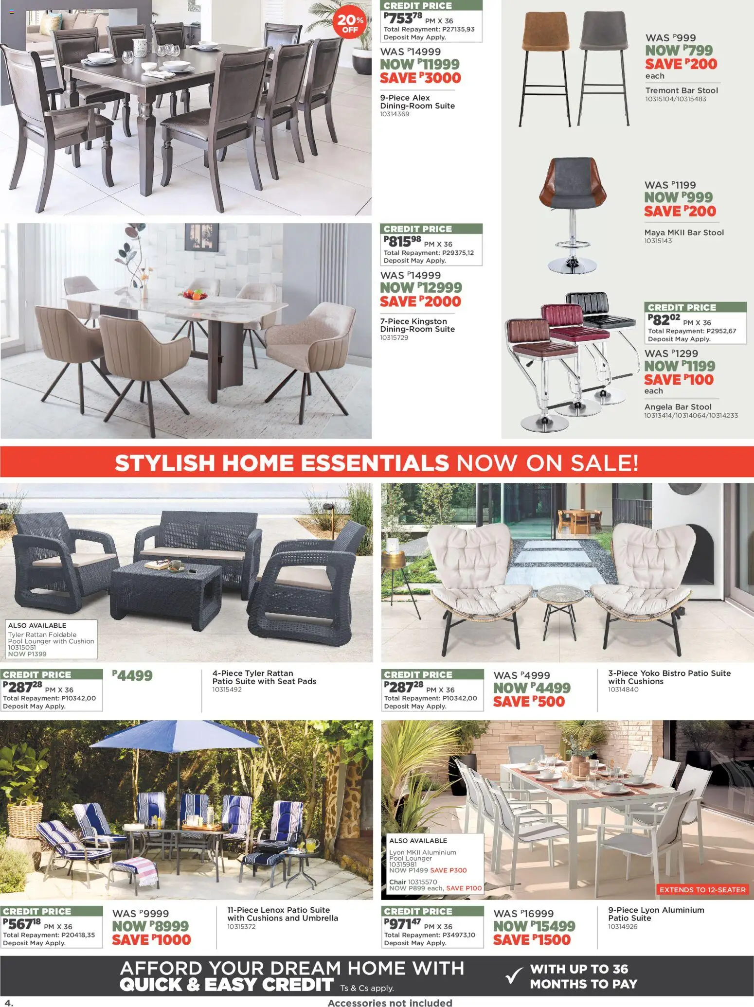 New House and Home catalogue – valid from 16.03.2026 | Page: 4 | Products: Umbrella, Stool, Chair, Pads