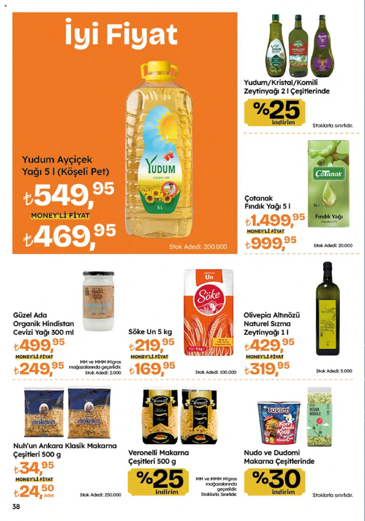 Migros Katalog - Migroskop - 09 Temmuz 2026 tarihinden itibaren geçerlidir | Sayfa: 38 | Ürünler: Makarna, Fındık