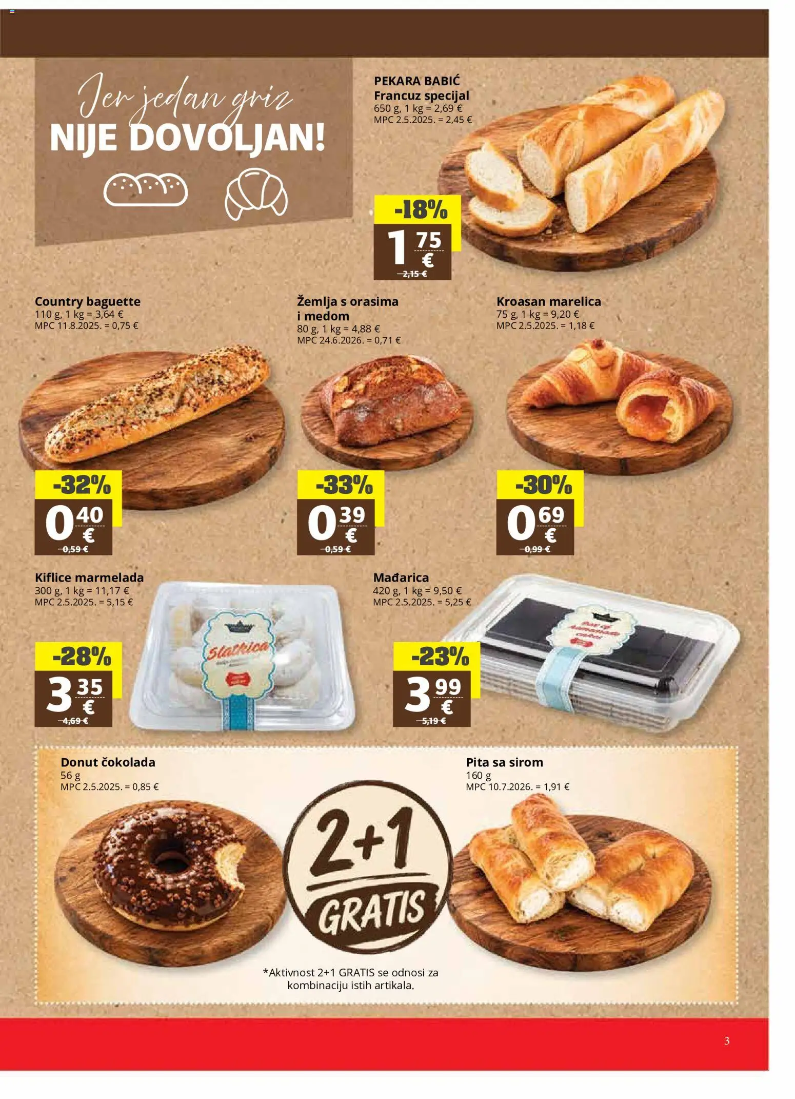 Ribola katalog | vrijedi od 21.10.2026 | Stranica: 3 | Proizvodi: Pekara, Kiflice, Baguette, Kroasan