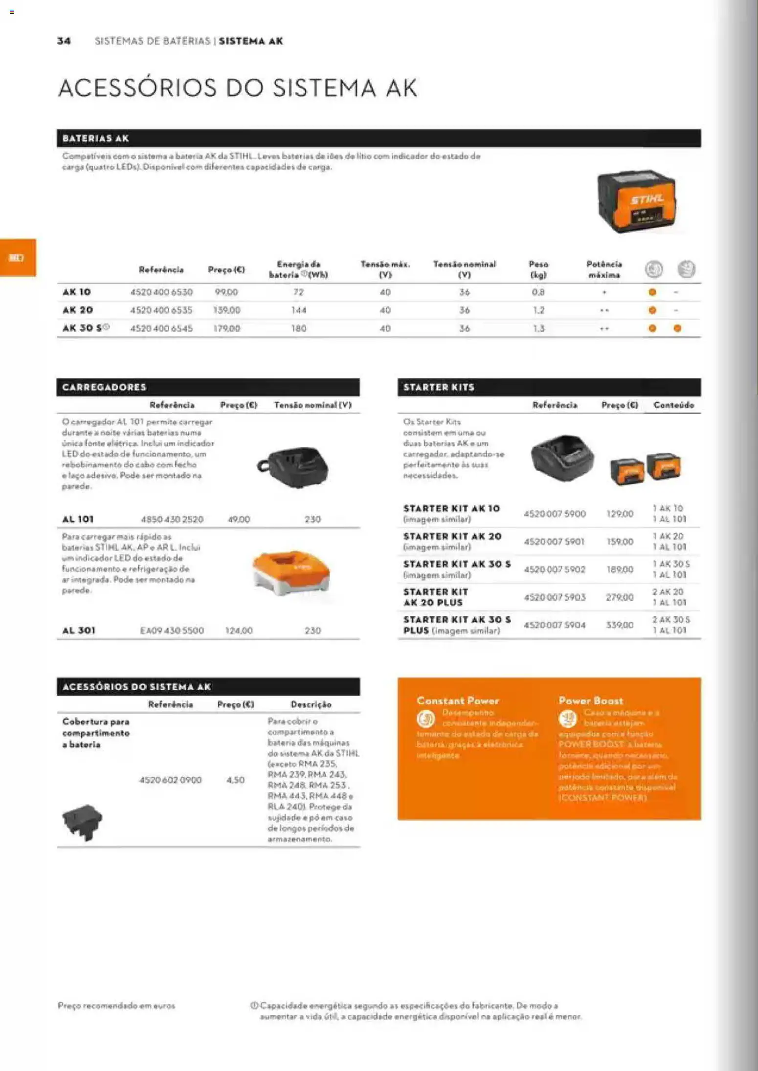 Stihl Catálogo │ válido de 07/09/2026 | Página: 34 | Produtos: Cabo, Baterias, Pó, Bateria