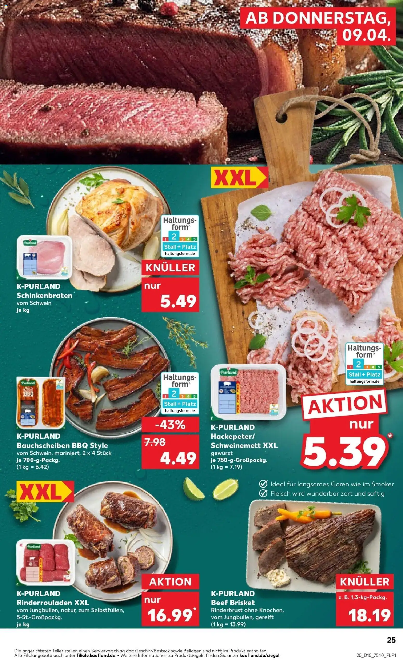 Kaufland Prospekt Oschersleben (Bode)	 – gültig ab 08.04.2026 | Seite: 25 | Produkte: Rinderrouladen, Fleisch