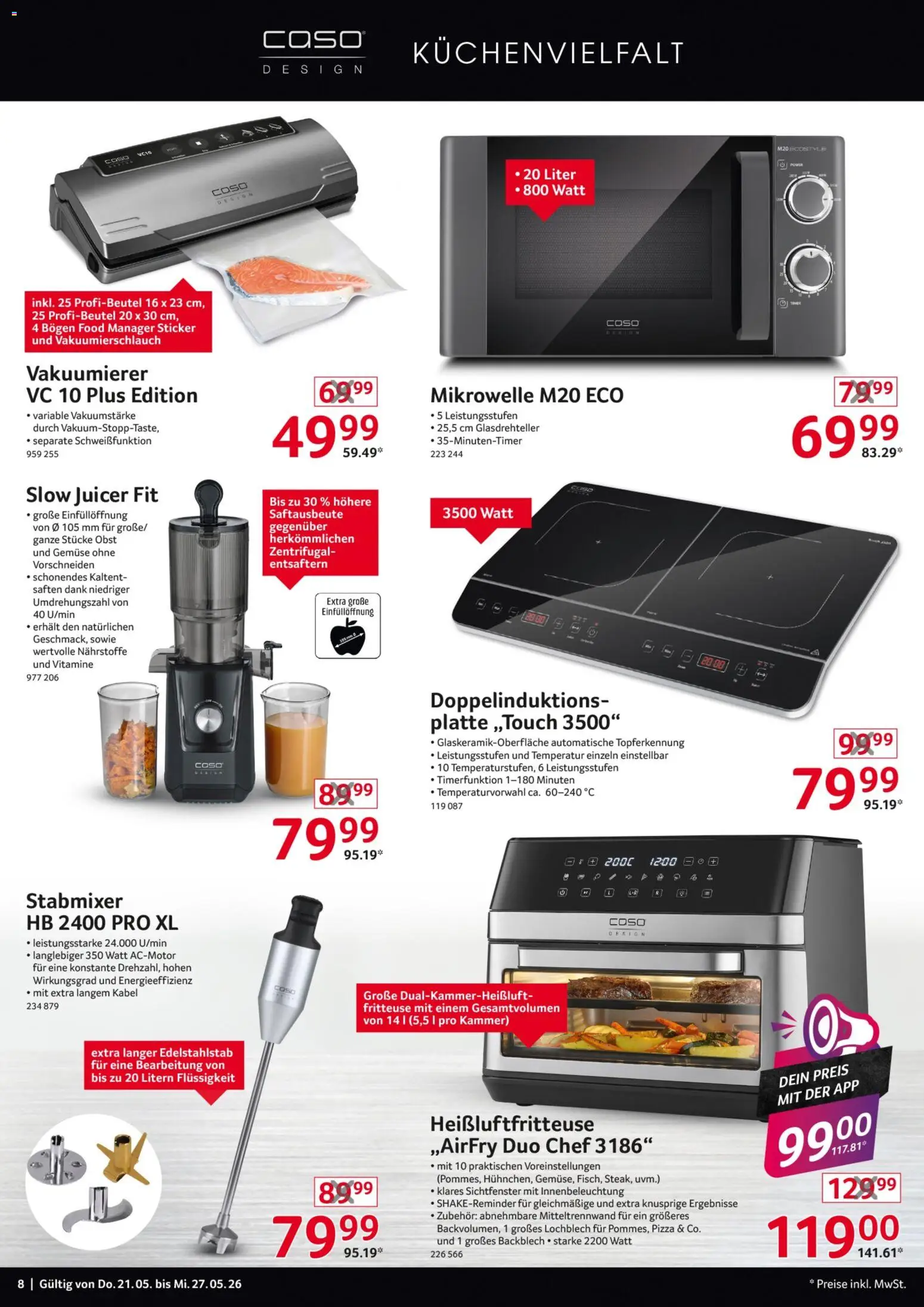 Selgros Non Food – gültig ab 21.05.2026 | Seite: 8 | Produkte: Kabel, Vakuumierer, Pizza, Fritteuse
