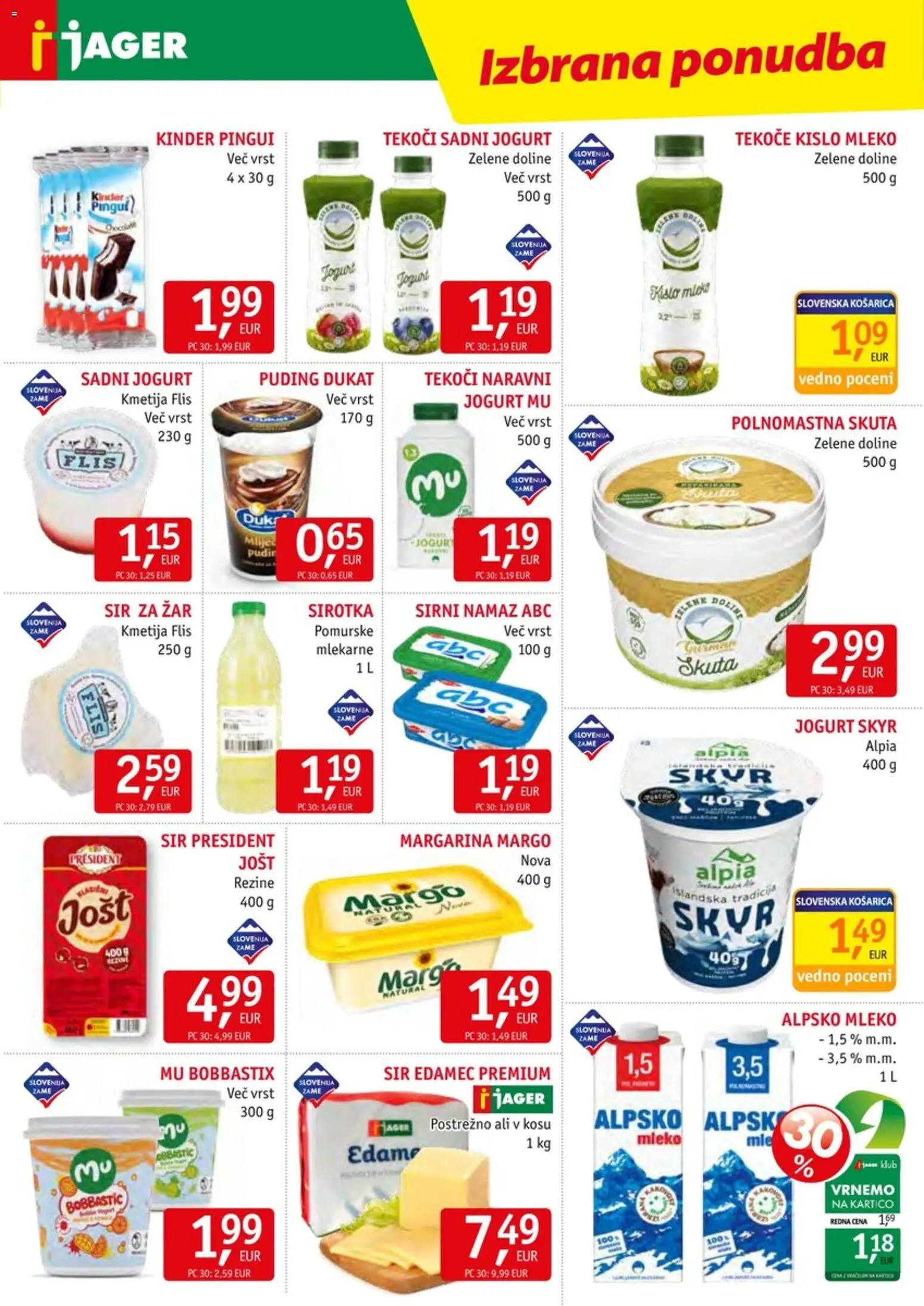 Novi Jager katalog ponudbe – veljaven od 08.07.2026 | Stran: 5 | Izdelki: Sirni namaz, Namaz, Sir, Jogurt