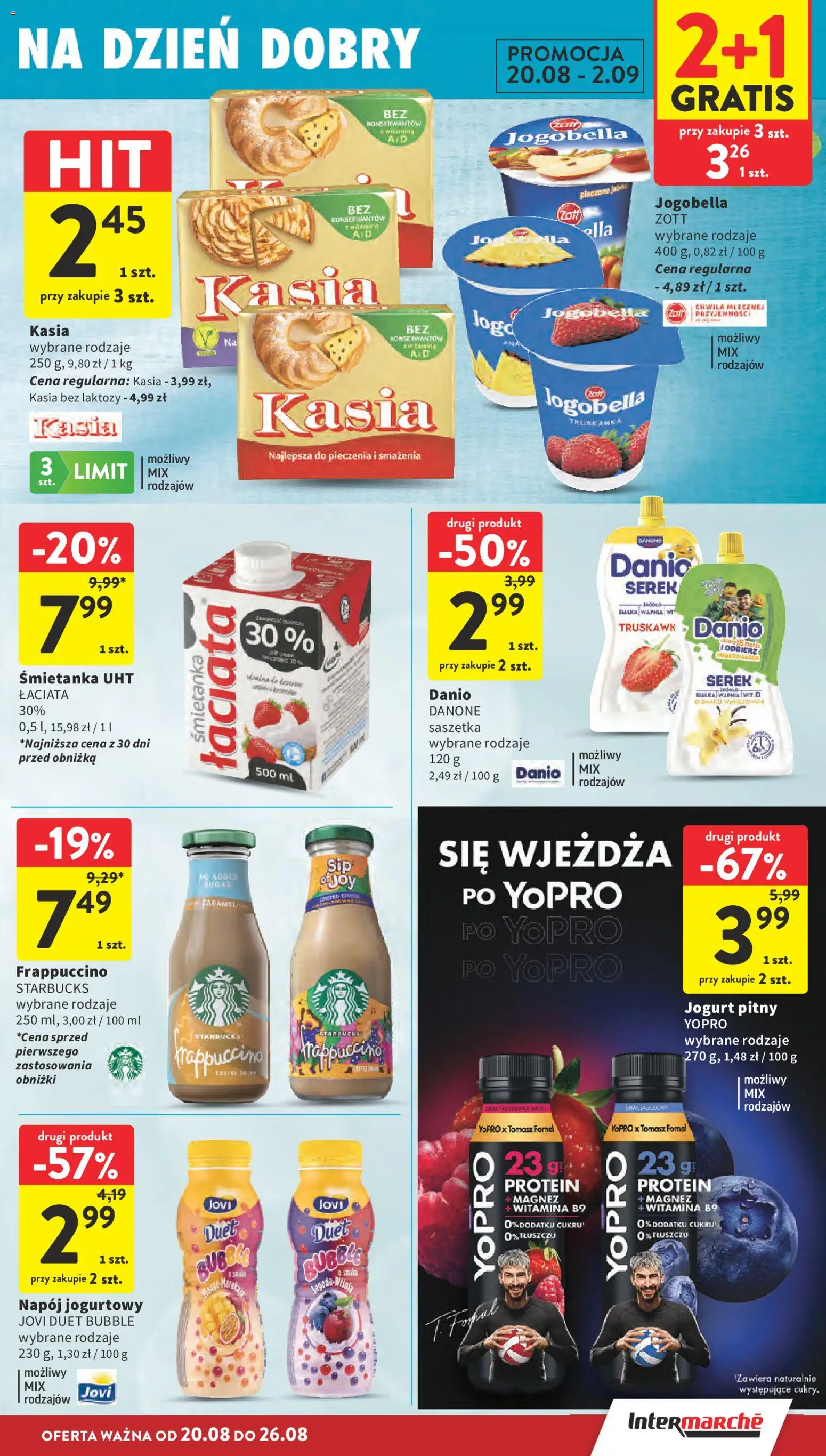 Intermarche gazetka od 20.08.2026 | Strona: 23 | Produkty: Bez laktozy, Serek, Jogurt pitny, Jogurt