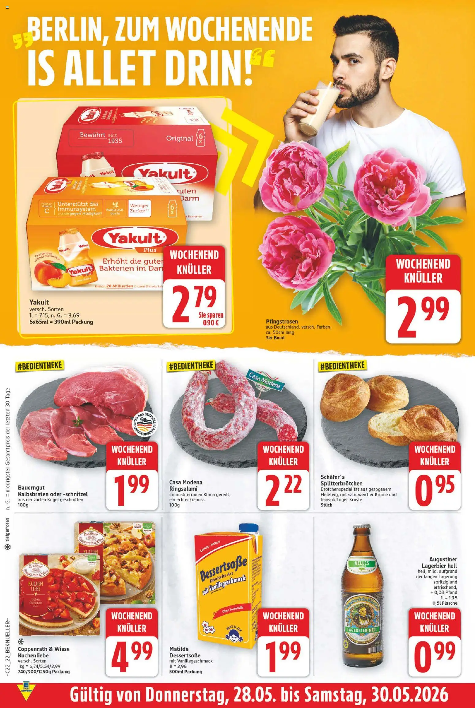 E center Prospekt – gültig ab 26.05.2026 | Seite: 22 | Produkte: Schnitzel, Zucker, Bauerngut, Kuchen