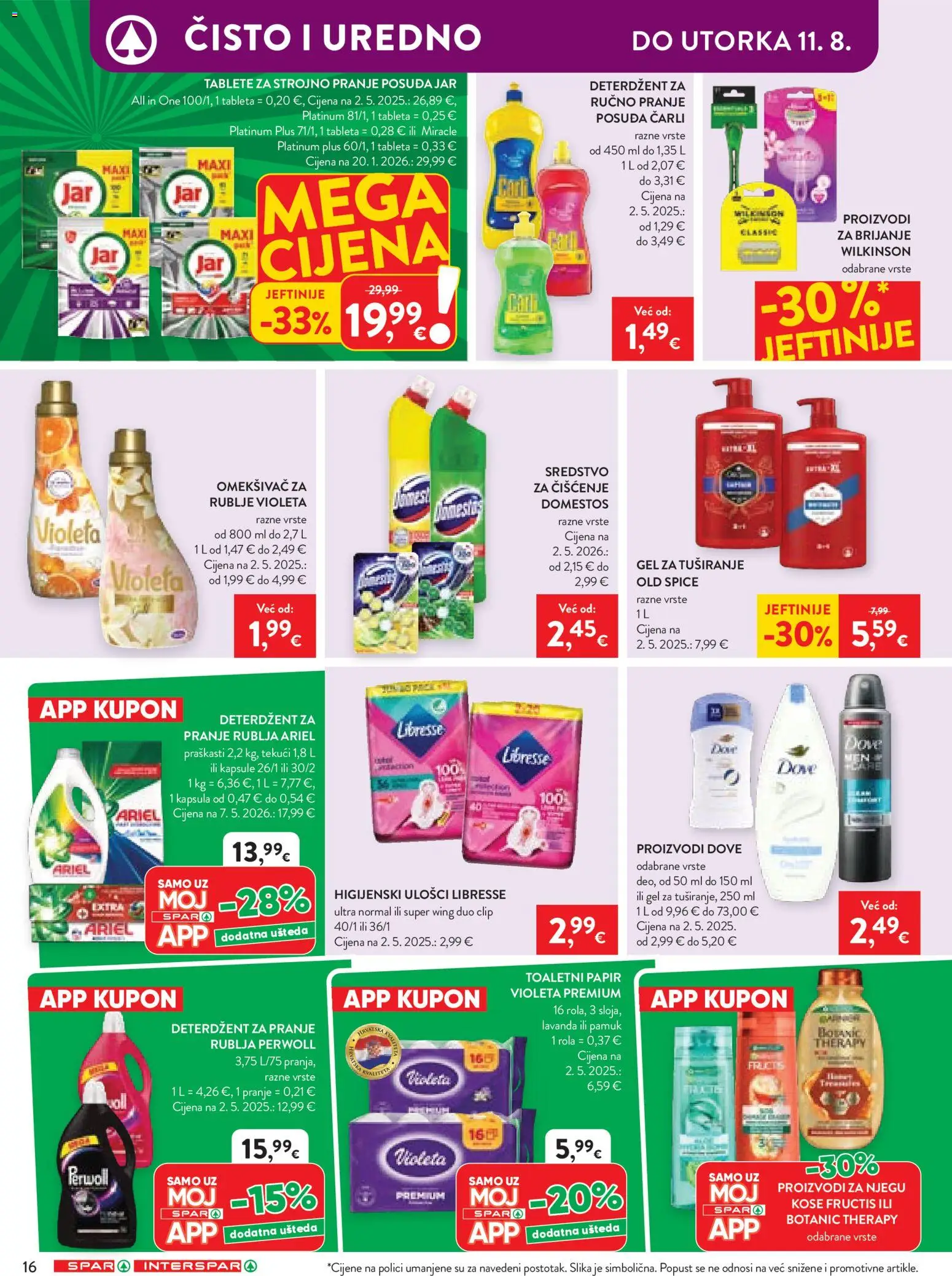 Interspar katalog | vrijedi od 04.08.2026 | Stranica: 24 | Proizvodi: Gel za tuširanje, Domestos, Violeta, Perwoll