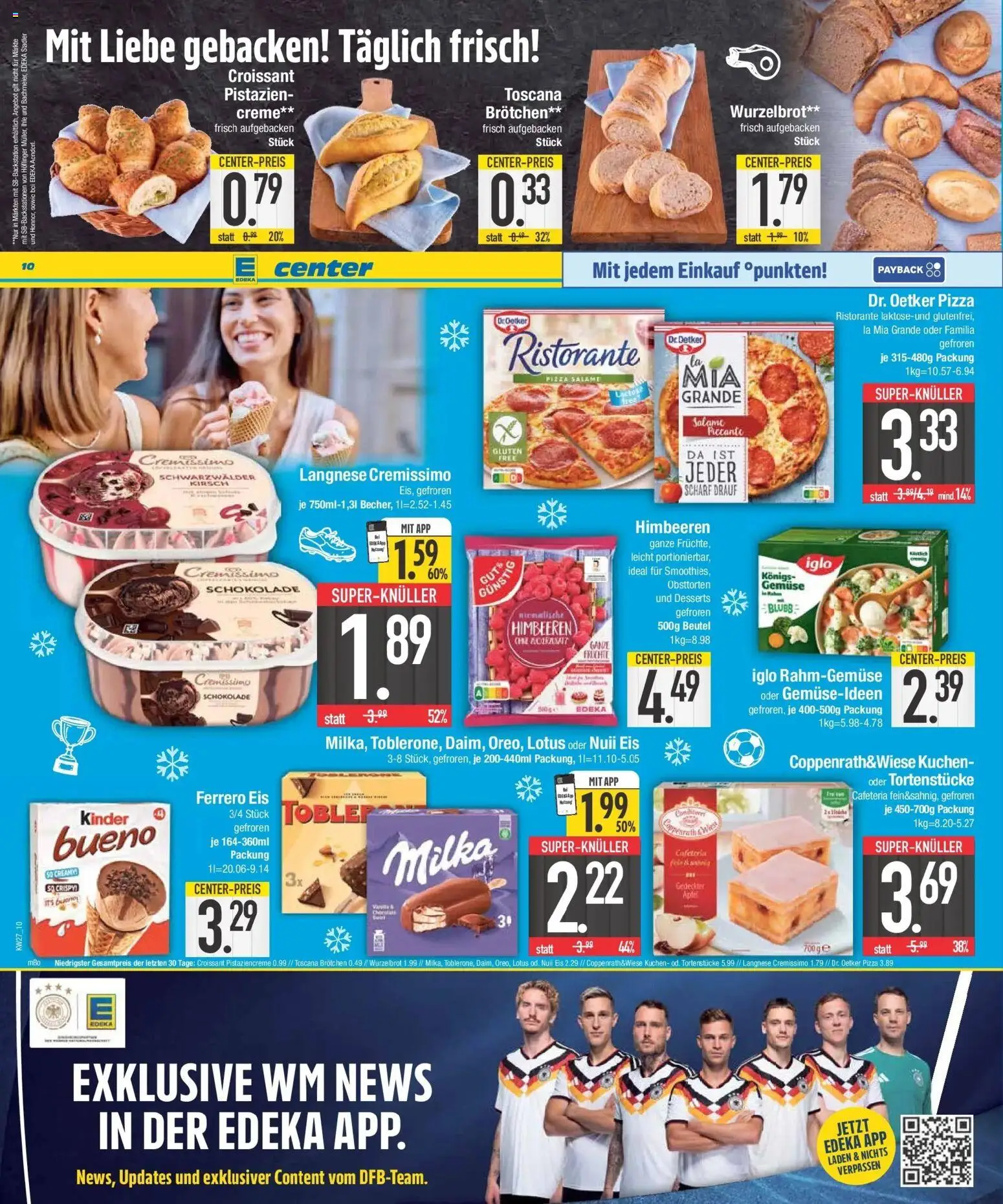Edeka - EDEKA: Wochenangebote (ab 28.06.2026) » Angebote Online | Seite: 10 | Produkte: Himbeeren, Langnese cremissimo, Milka, Gemüse