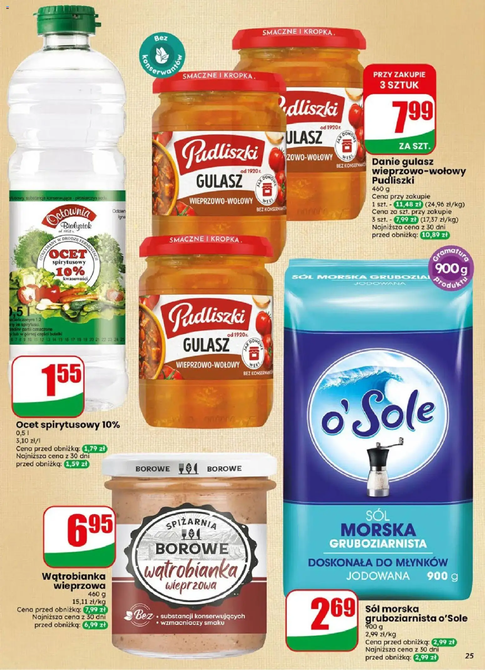 Dino gazetka od 06.05.2026 | Strona: 25 | Produkty: Ocet spirytusowy, Ocet, Sól morska, Sól