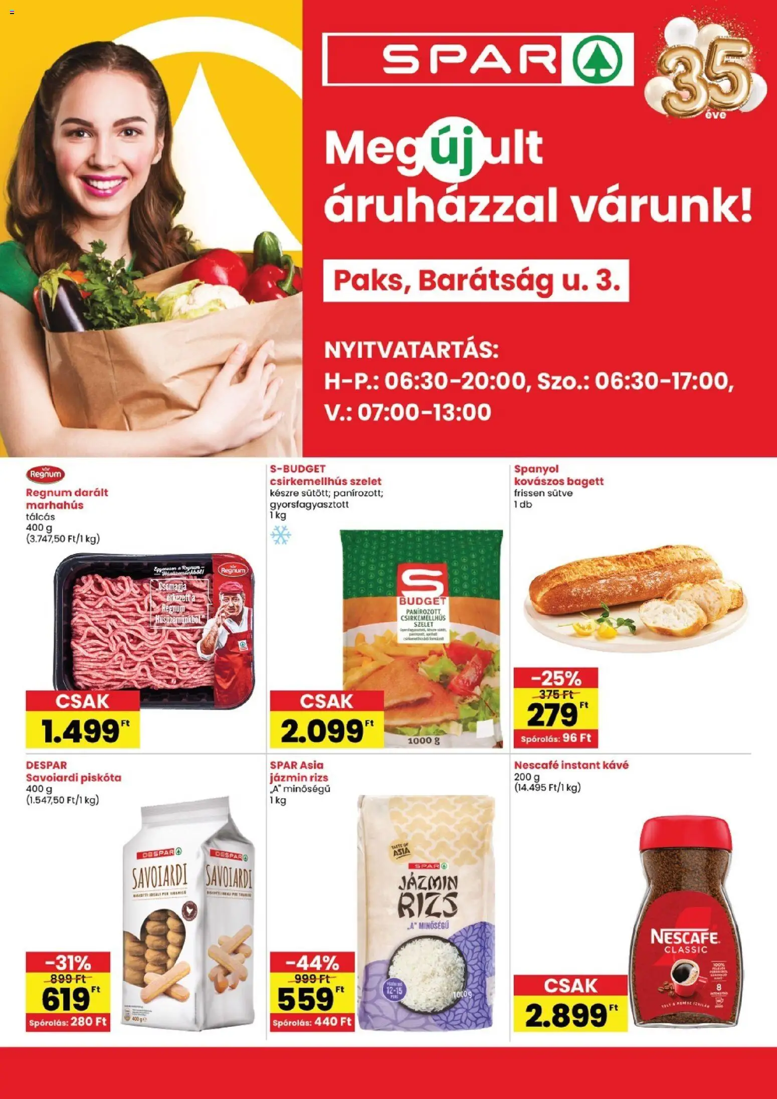 Spar akciós ujság - amely érvényes a következő dátumtól: 2026.09.10. | Oldal: 1 | Termékek: Nescafé, Piskóta, Jázmin rizs, Instant kávé