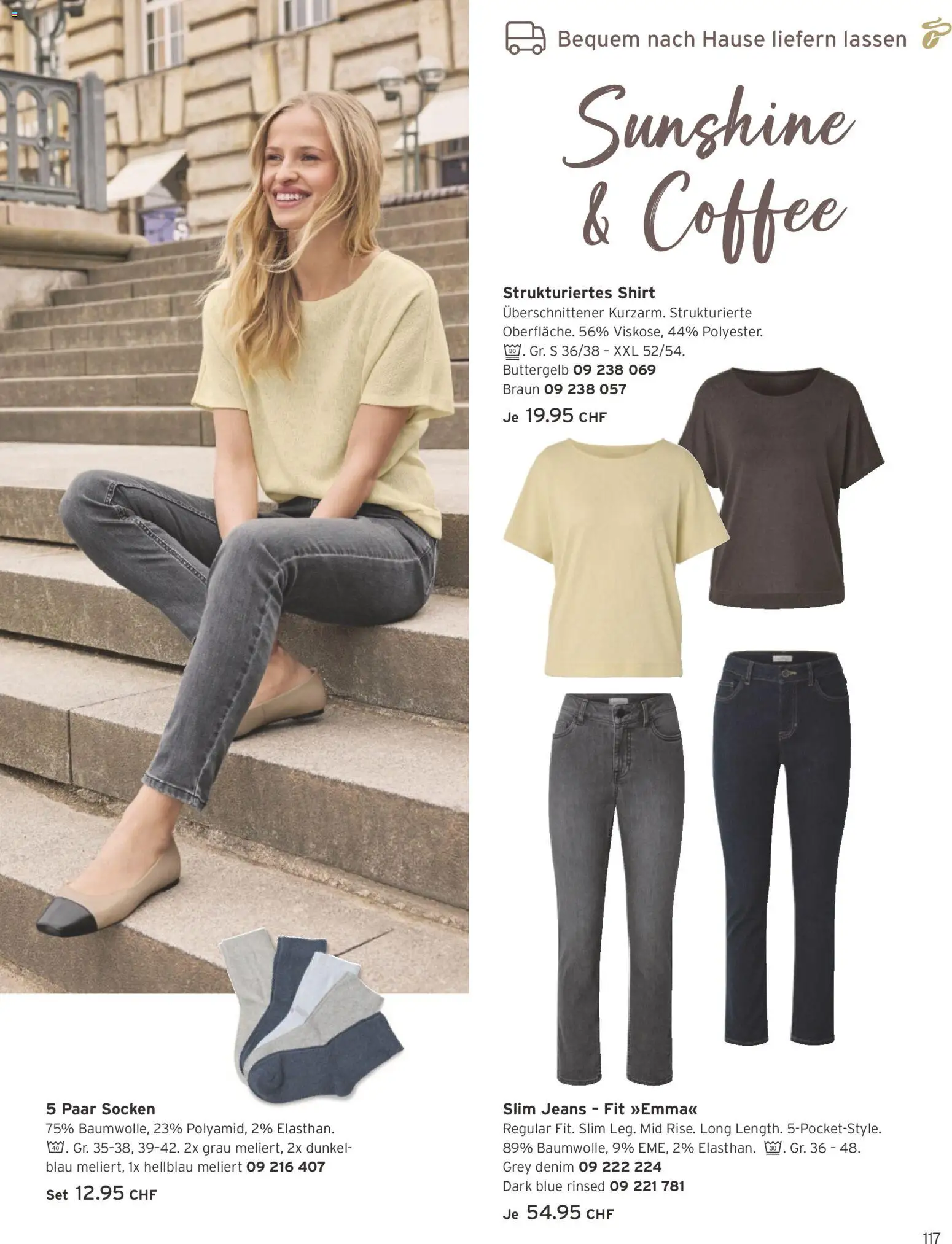 Tchibo aktionen – gültig ab 01.09.2026 | Seite: 117 | Produkte: Socken, Jeans, Shirt