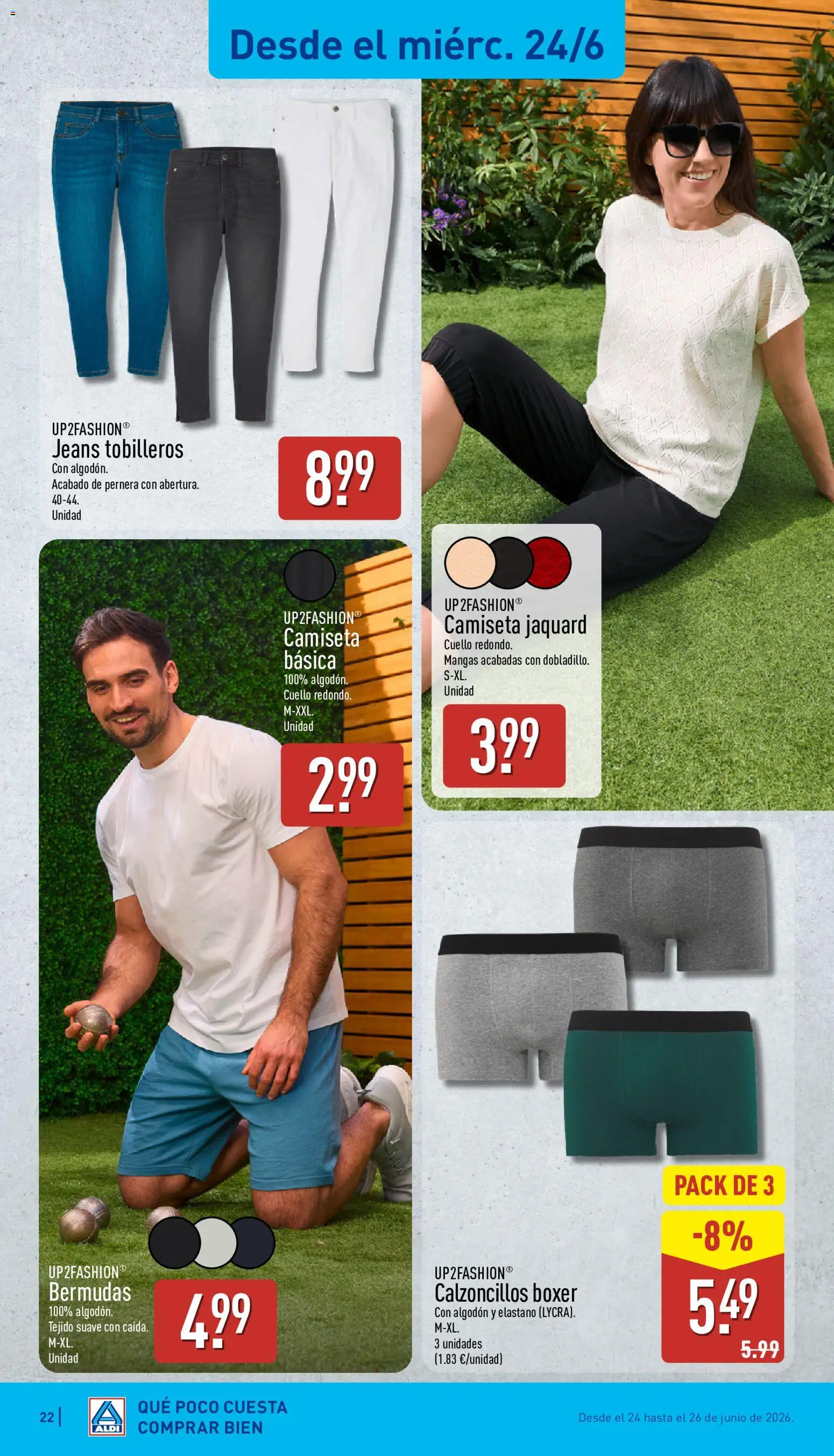 Aldi folleto Canarias │ válido desde el 22.06.2026 | Página: 22 | Productos: Bermudas, Camiseta básica