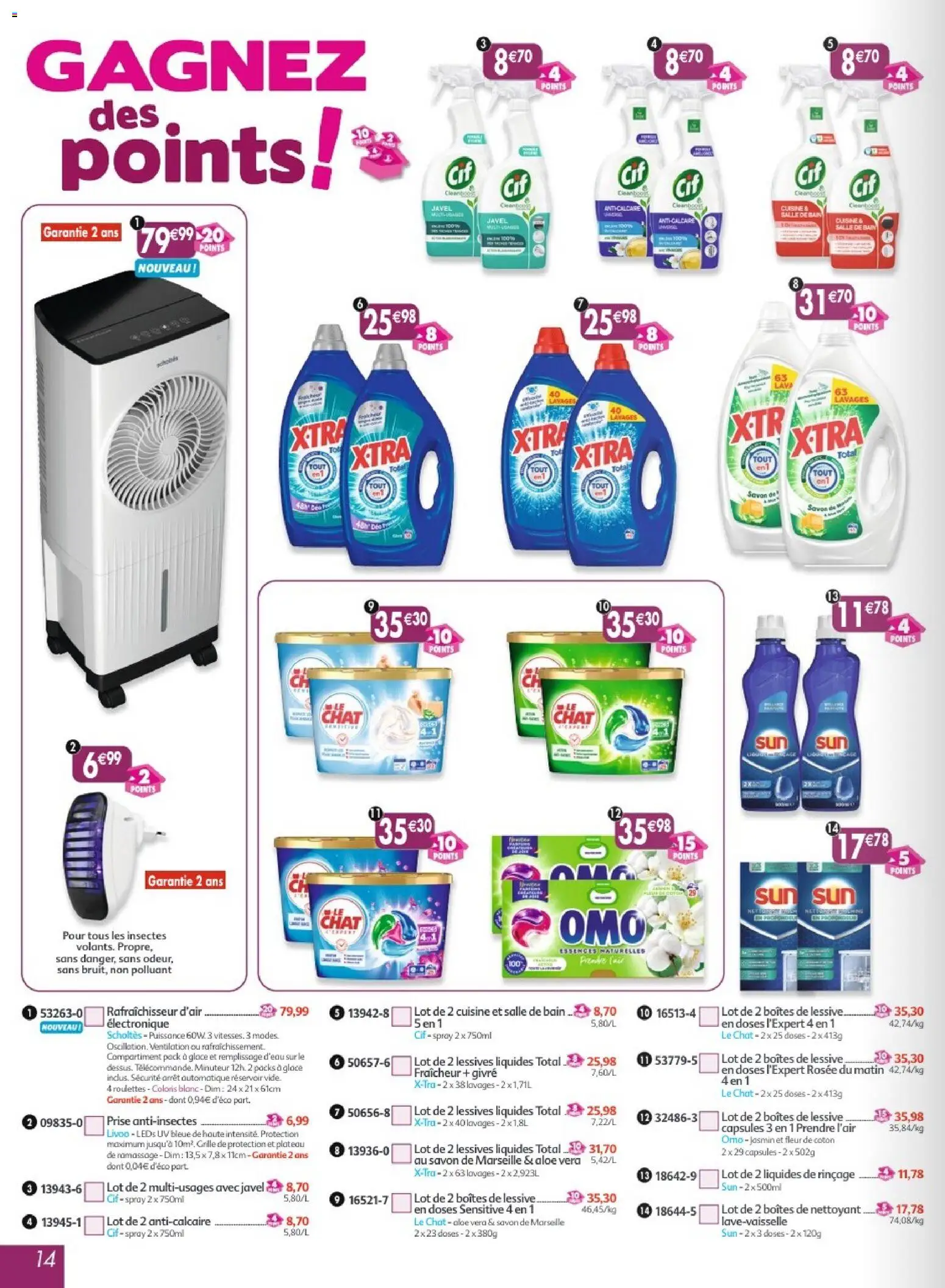 {H1} | Page: 14 | Produits: Coton, Savon, Prise, Lessive