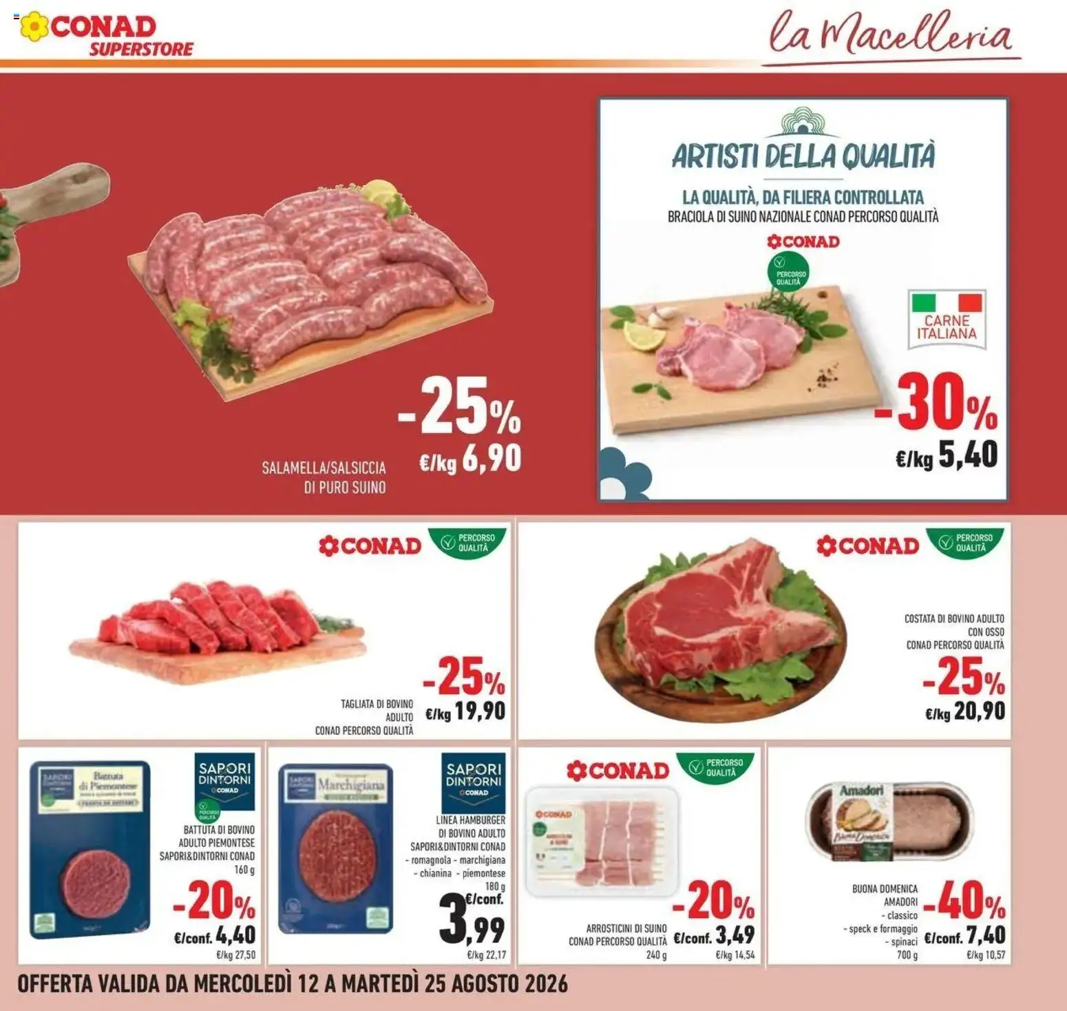 Volantino Conad dal 12/08/2026 > Anteprima | Pagina: 13 | Prodotti: Speck, Formaggio, Spinaci, Carne