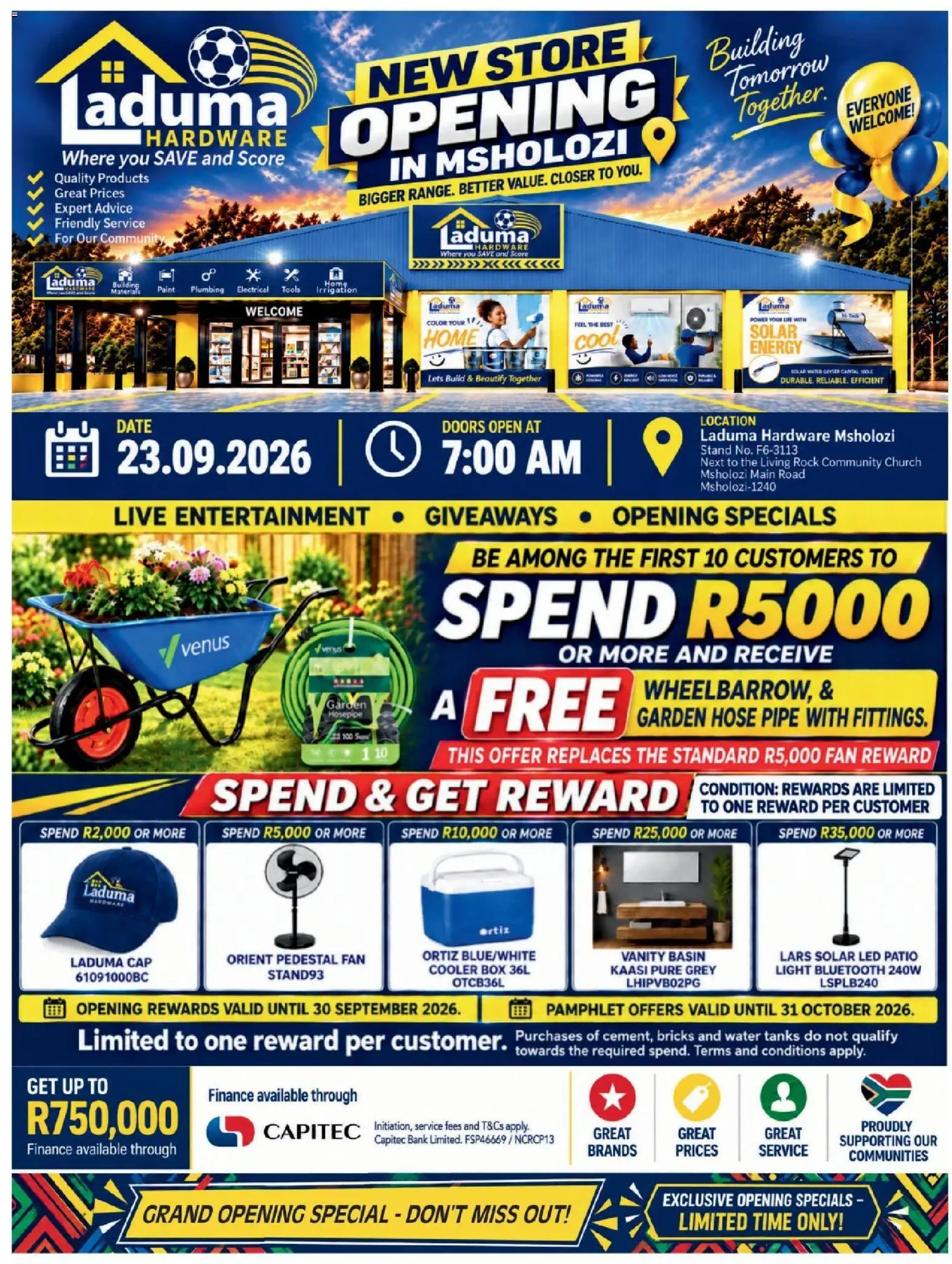 New Laduma Hardware catalogue – valid from 23/09/2026 | Page: 1 | Products: Paint, Box, Geyser, Pipe