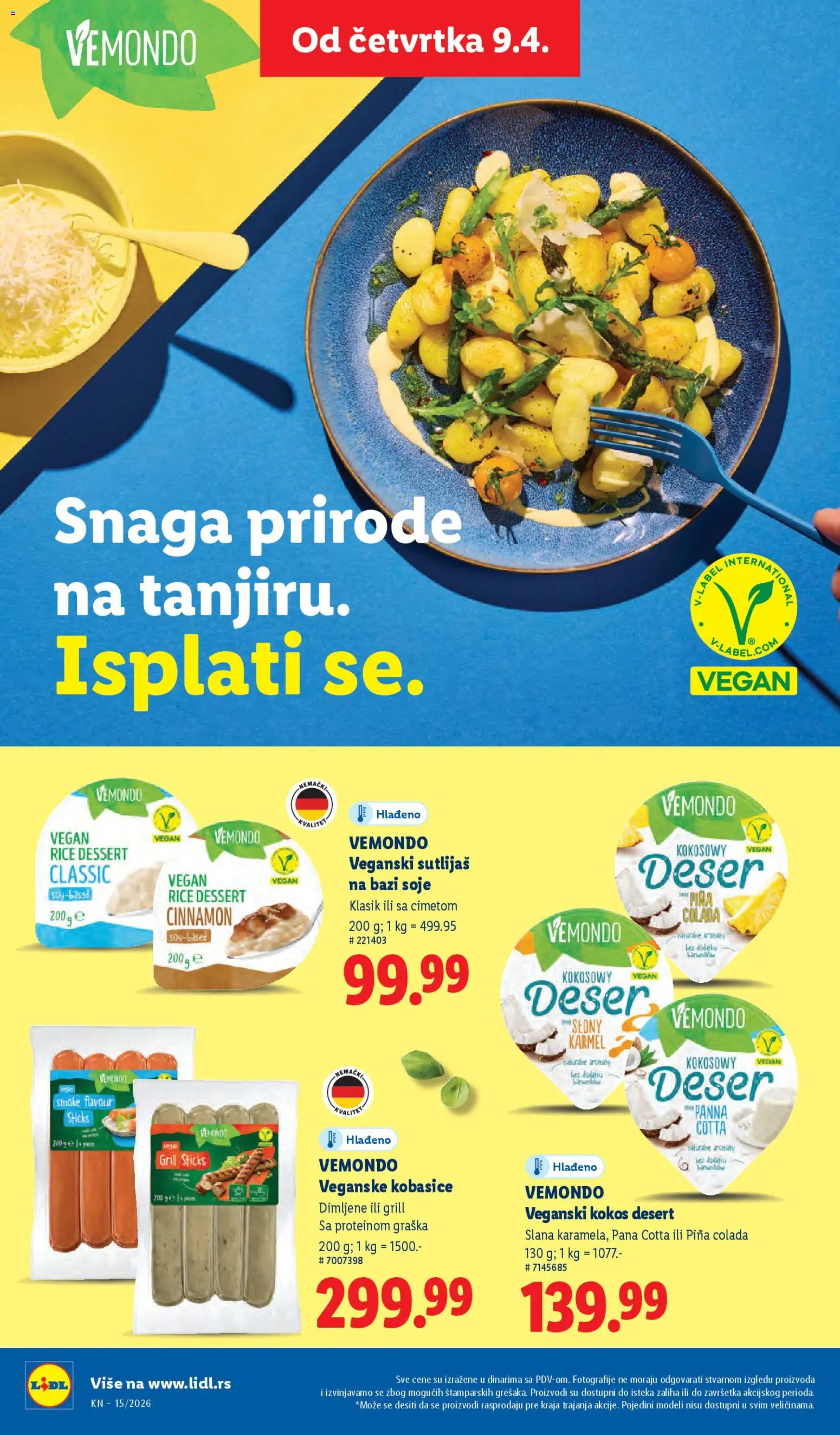 Lidl katalog - važi od 09.04.2026 | Strana: 66 | Proizvode: Desert, Kobasice, Kokos
