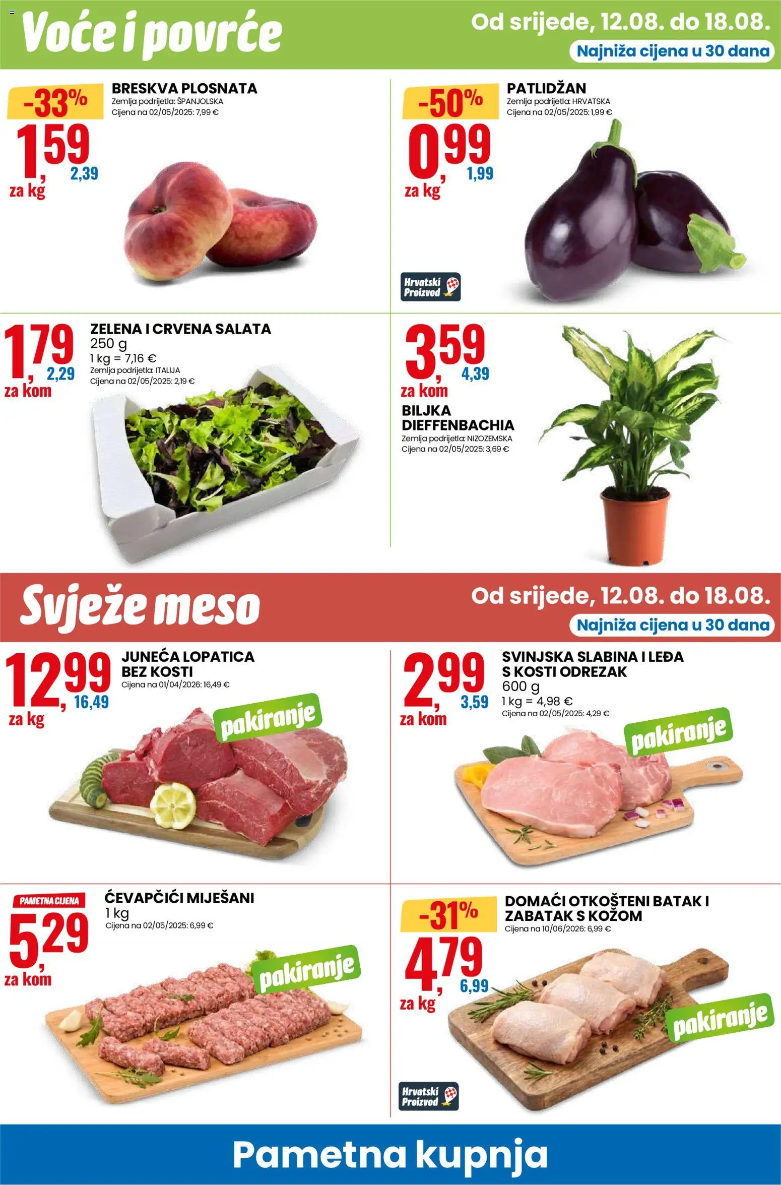 Eurospin katalog | vrijedi od 12.08.2026 | Stranica: 6 | Proizvodi: Odrezak, Meso, Svježe meso, Voće