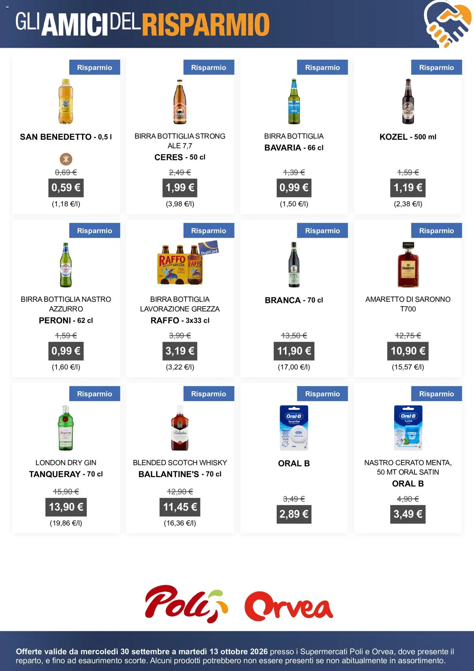 Volantino Poli del 30/09/2026 | Pagina: 4 | Prodotti: Birra, Gin, Ceres, Bottiglia
